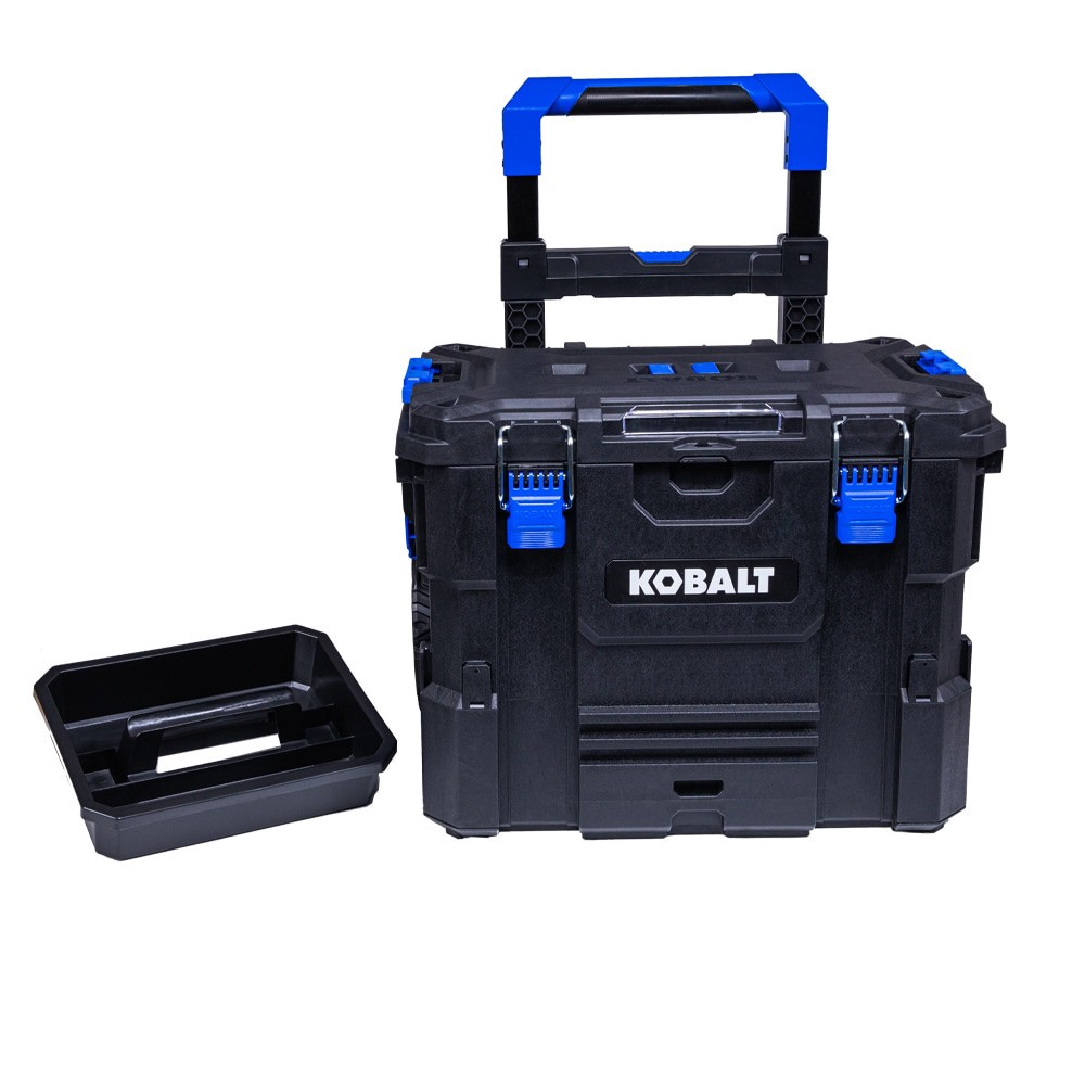slide 3 of 6, Kobalt CASESTACK 21.5-in W x 26.7-in H x 17.2-in D Black Plastic Rolling Tool Box, 1 ct