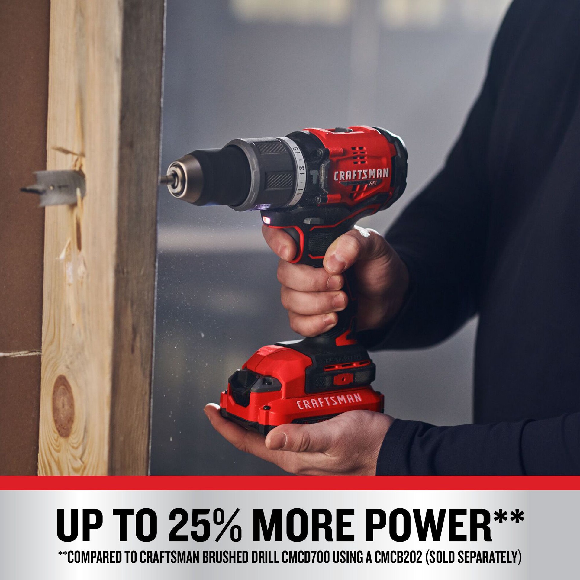 slide 5 of 6, CRAFTSMAN V20 RP 1/2-in 20-volt max Variable Speed Brushless Cordless Hammer Drill, 1 ct