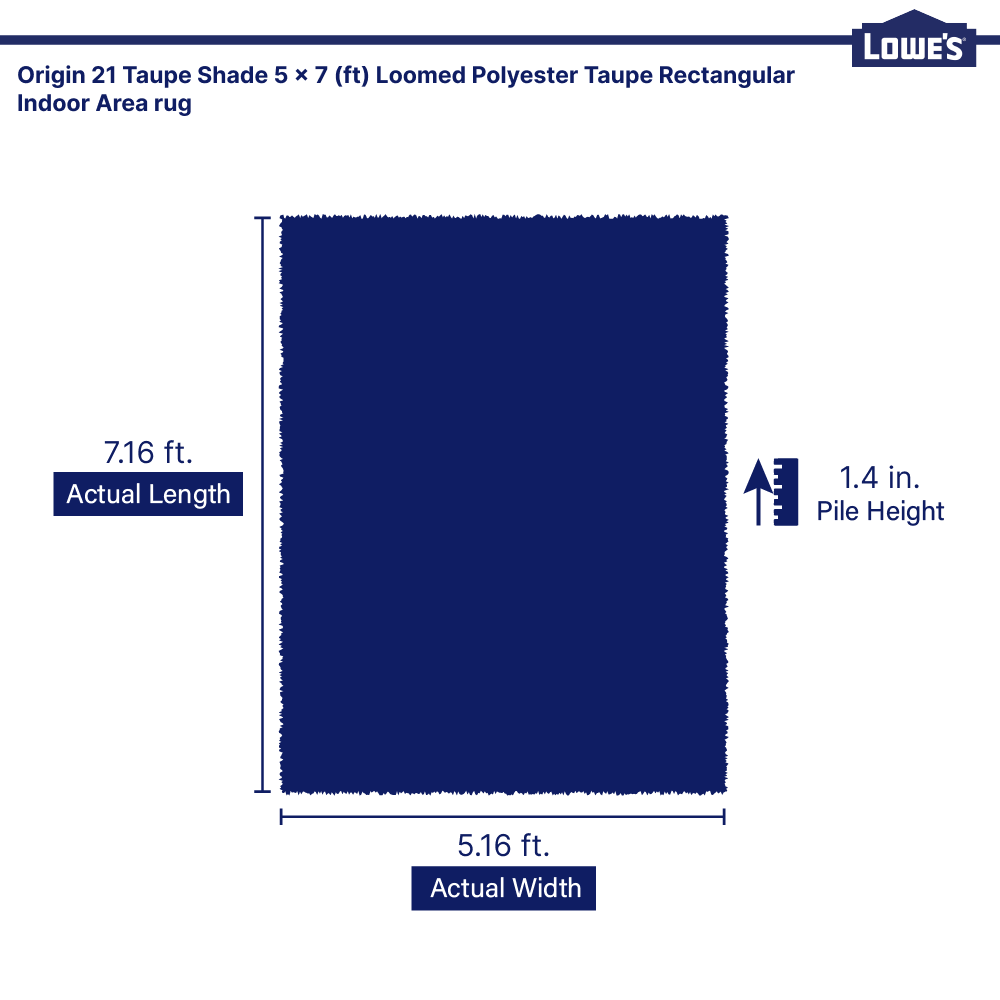 slide 5 of 6, Origin 21 Taupe Shade 5 x 7 (ft) Loomed Polyester Taupe Rectangular Indoor Abstract Spot Clean Only Pet Friendly Area rug, 1 ct