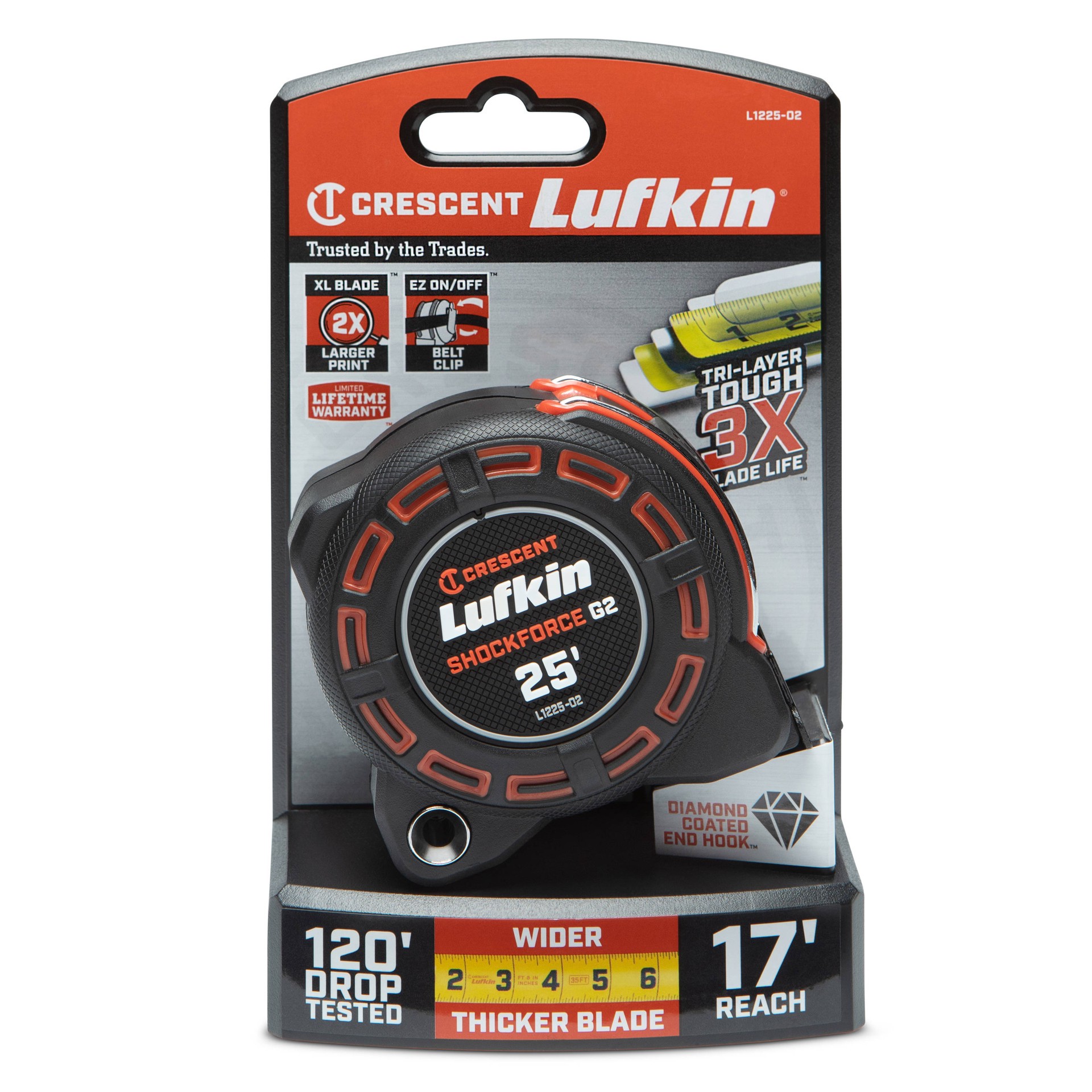 slide 3 of 6, Crescent Lufkin Shockforce G2 25-ft Tape Measure, 1 ct