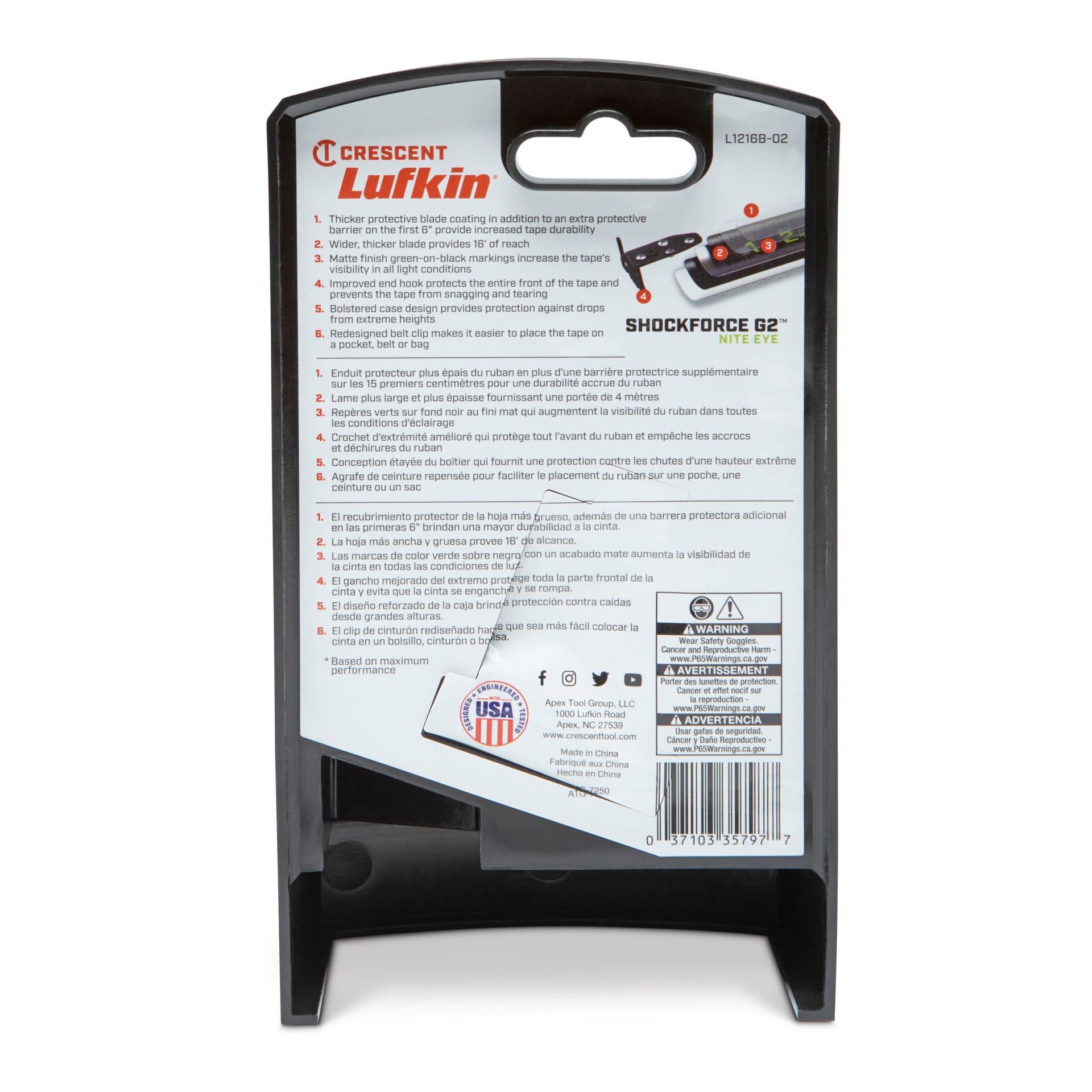 slide 4 of 6, Crescent Lufkin Shockforce G2 25-ft Tape Measure, 1 ct