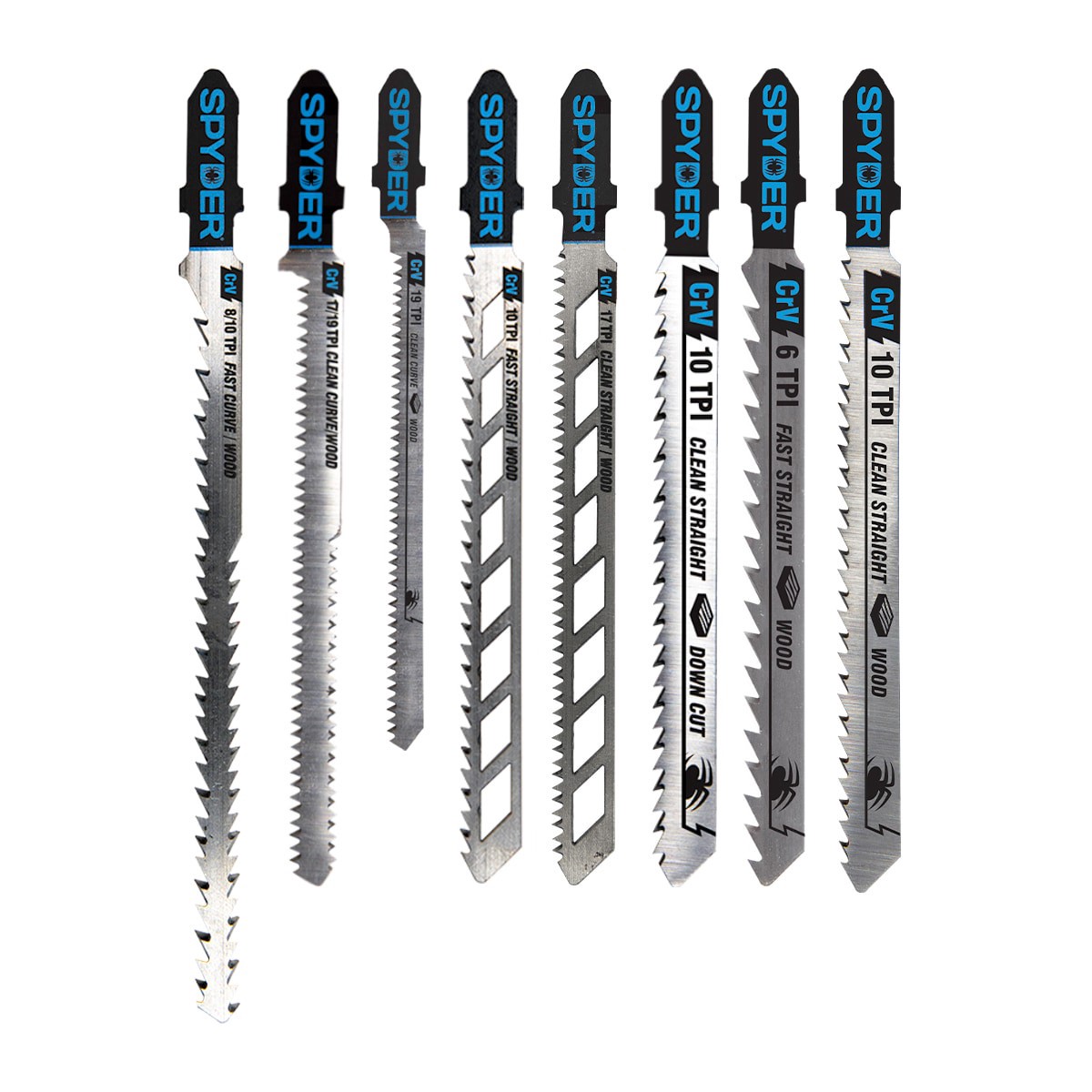 slide 1 of 6, Spyder Set T-shank Chrome/Vanadium Blade Set (8-Pack), 1 ct