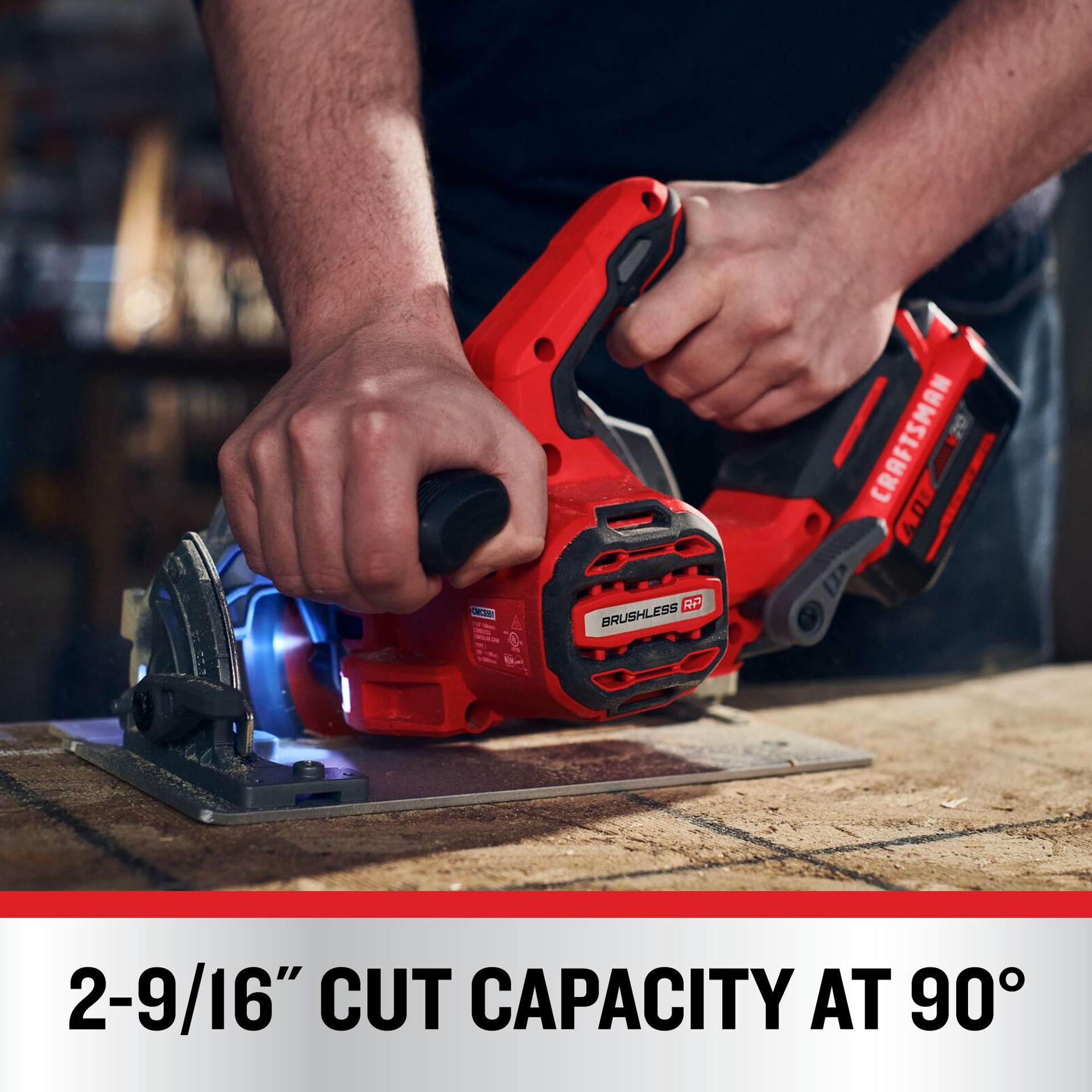 slide 4 of 6, CRAFTSMAN V20 RP 20-volt Max 7-1/4-in Brushless Cordless Circular Saw (Bare Tool), 1 ct