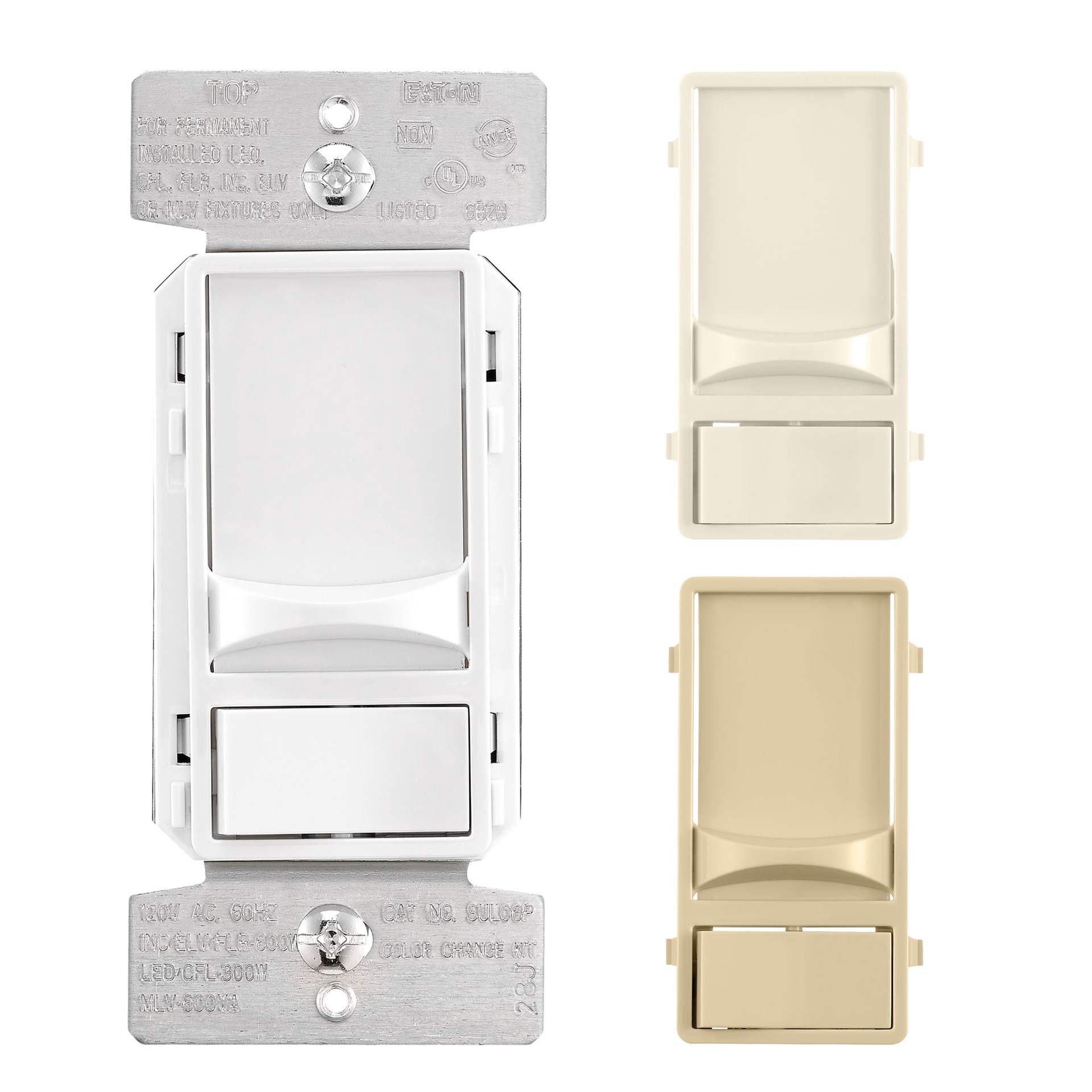 slide 1 of 6, Eaton Universal Single-pole/3-way LED Decorator Light dimmer White/Light Almond/Ivory, 1 ct