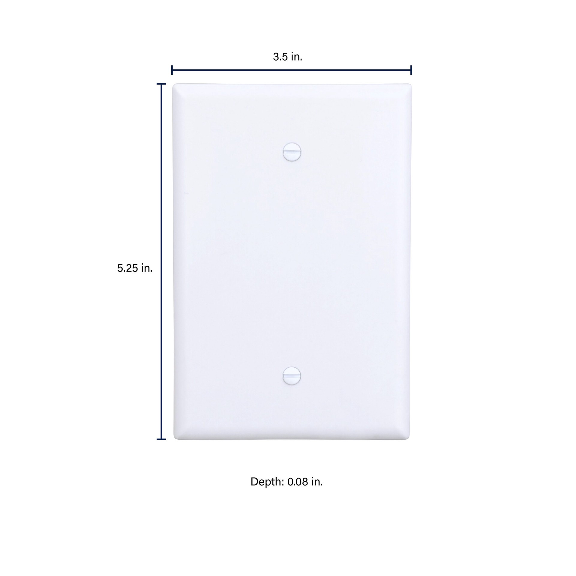 slide 2 of 6, Eaton 1 -Gang Jumbo Size White Thermoplastic Indoor Blank Wall Plate, 1 ct