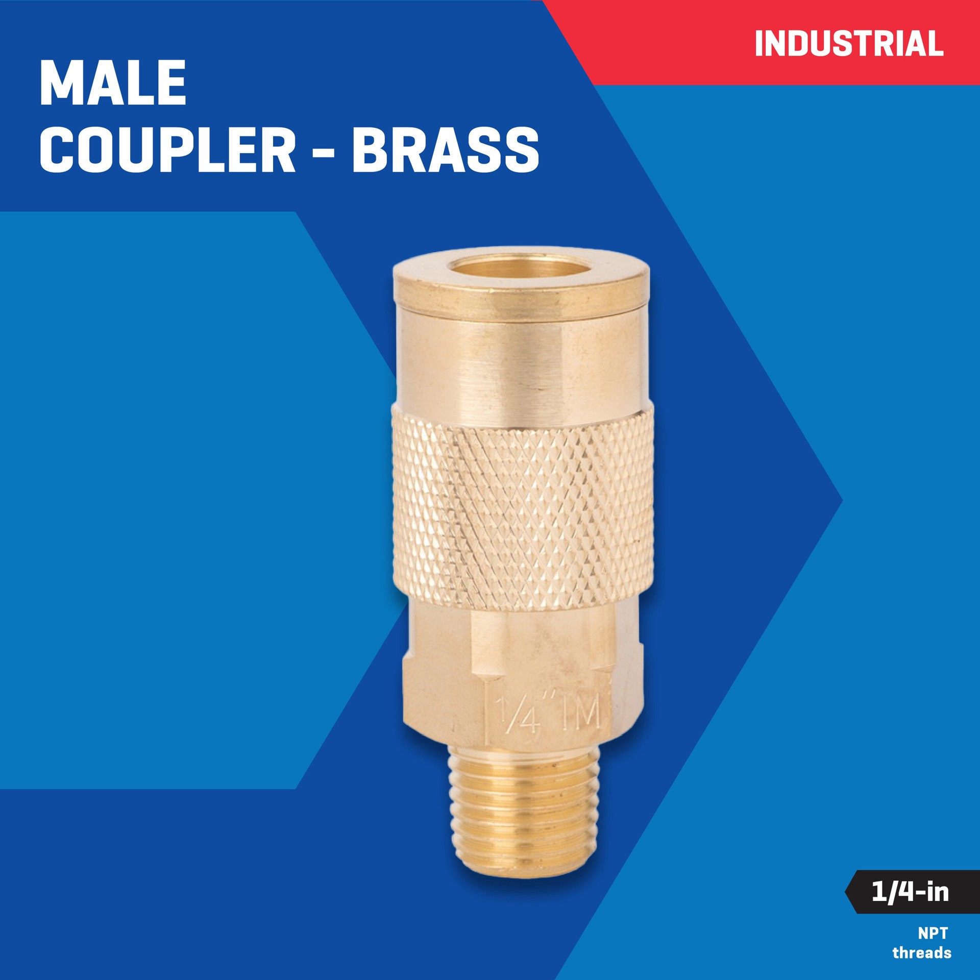 slide 3 of 6, Kobalt Brass Coupler (M) 1/4-in Industrial, 1 ct