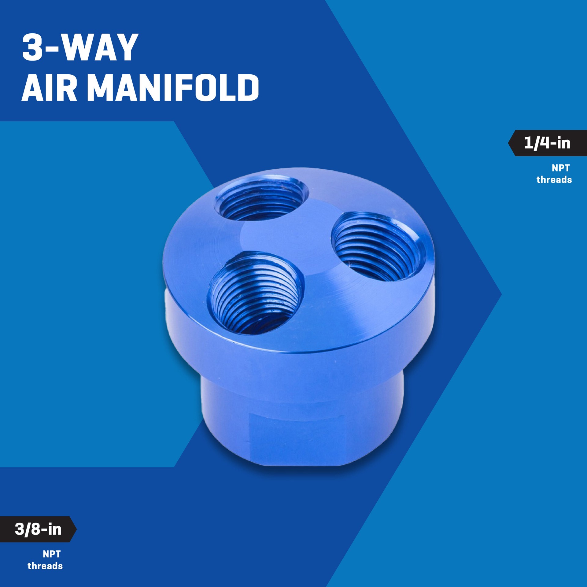 slide 3 of 6, Kobalt NPT 3-in-1 Air Manifold 1/4-in, 1 ct