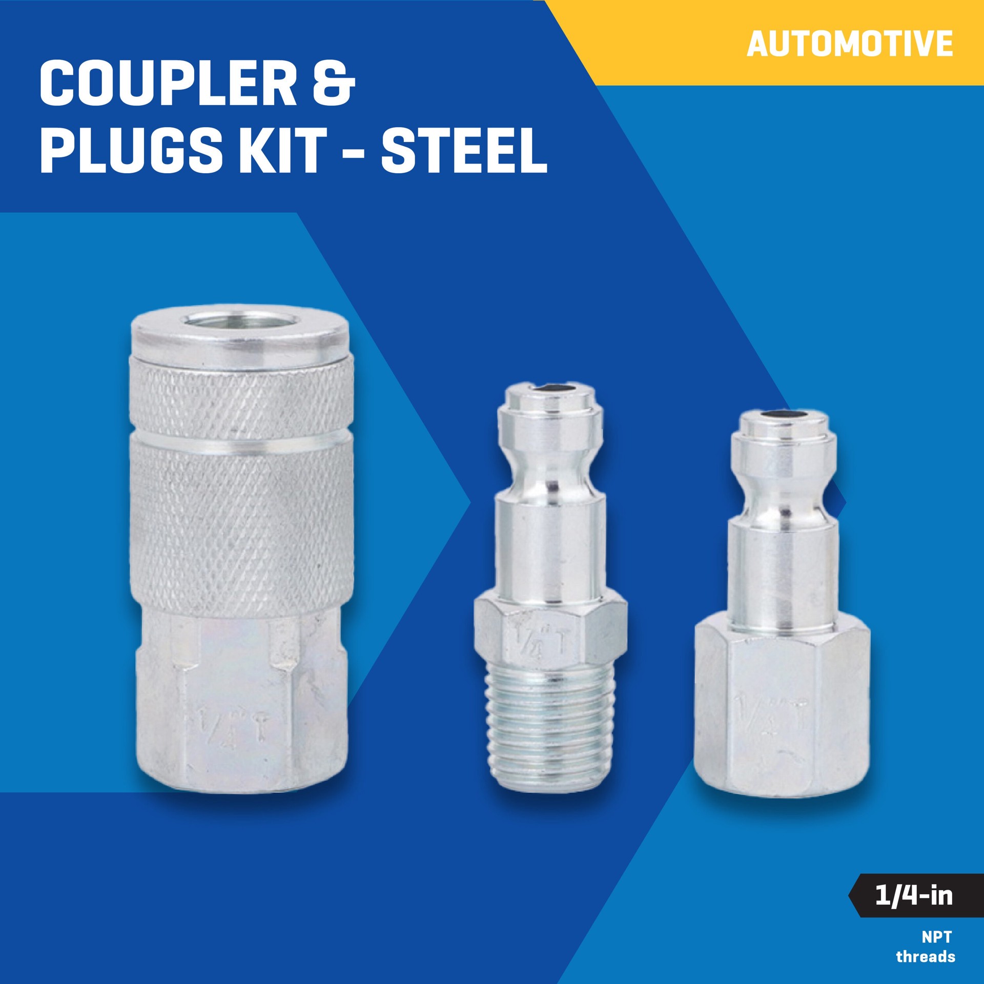 slide 3 of 6, Kobalt NPT Coupler/Plug Kit 1/4-in Automotive, 1 ct