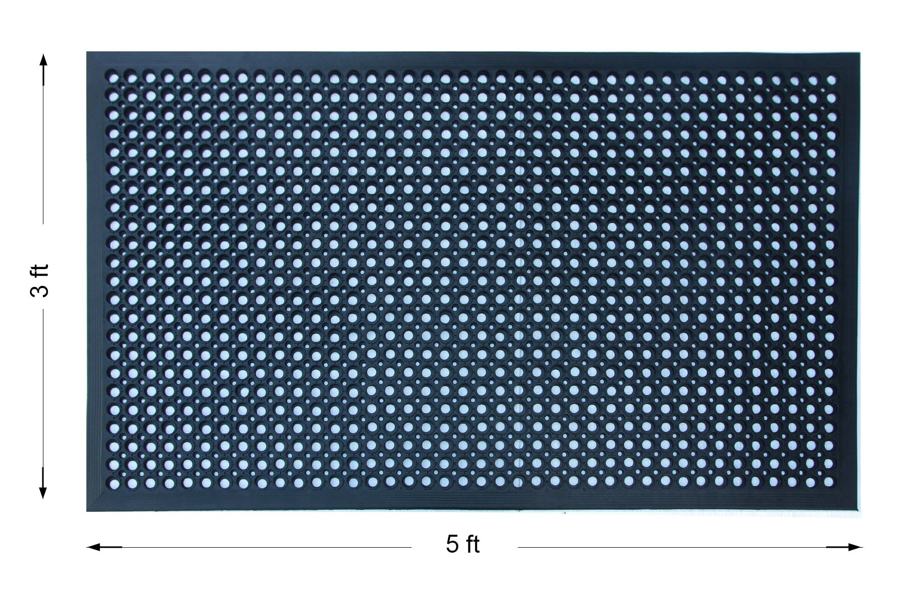 slide 2 of 4, Project Source 35.75-in x 60-in Black Rubber Non-Slip Grip Indoor or outdoor Utility Mat, 1 ct