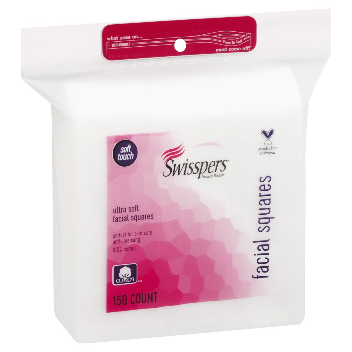 slide 3 of 9, Swisspers Facial Squares, Ultra Soft, 150 ct