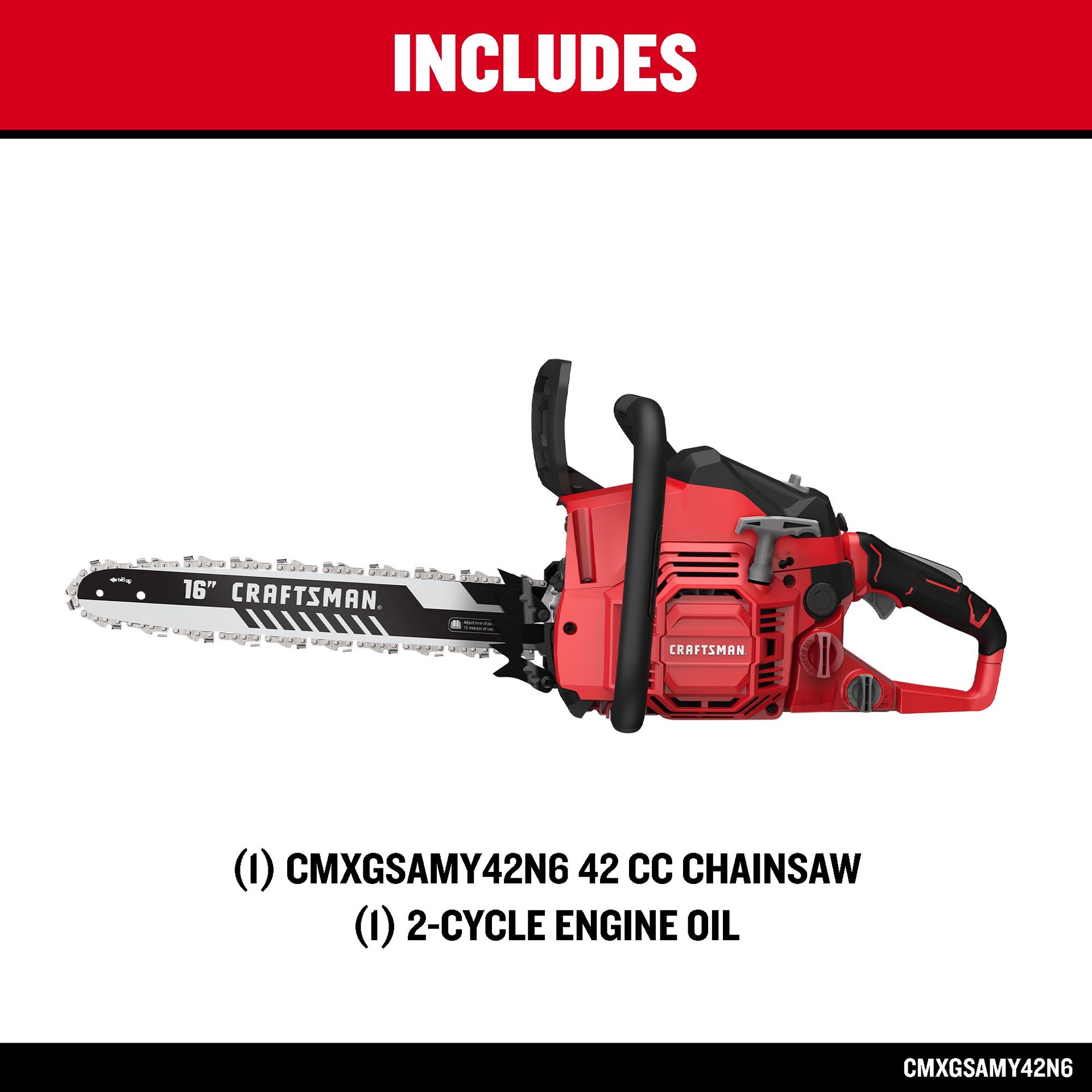 slide 4 of 6, CRAFTSMAN S1600 42-cc 2-cycle 16-in Gas Chainsaw, 1 ct