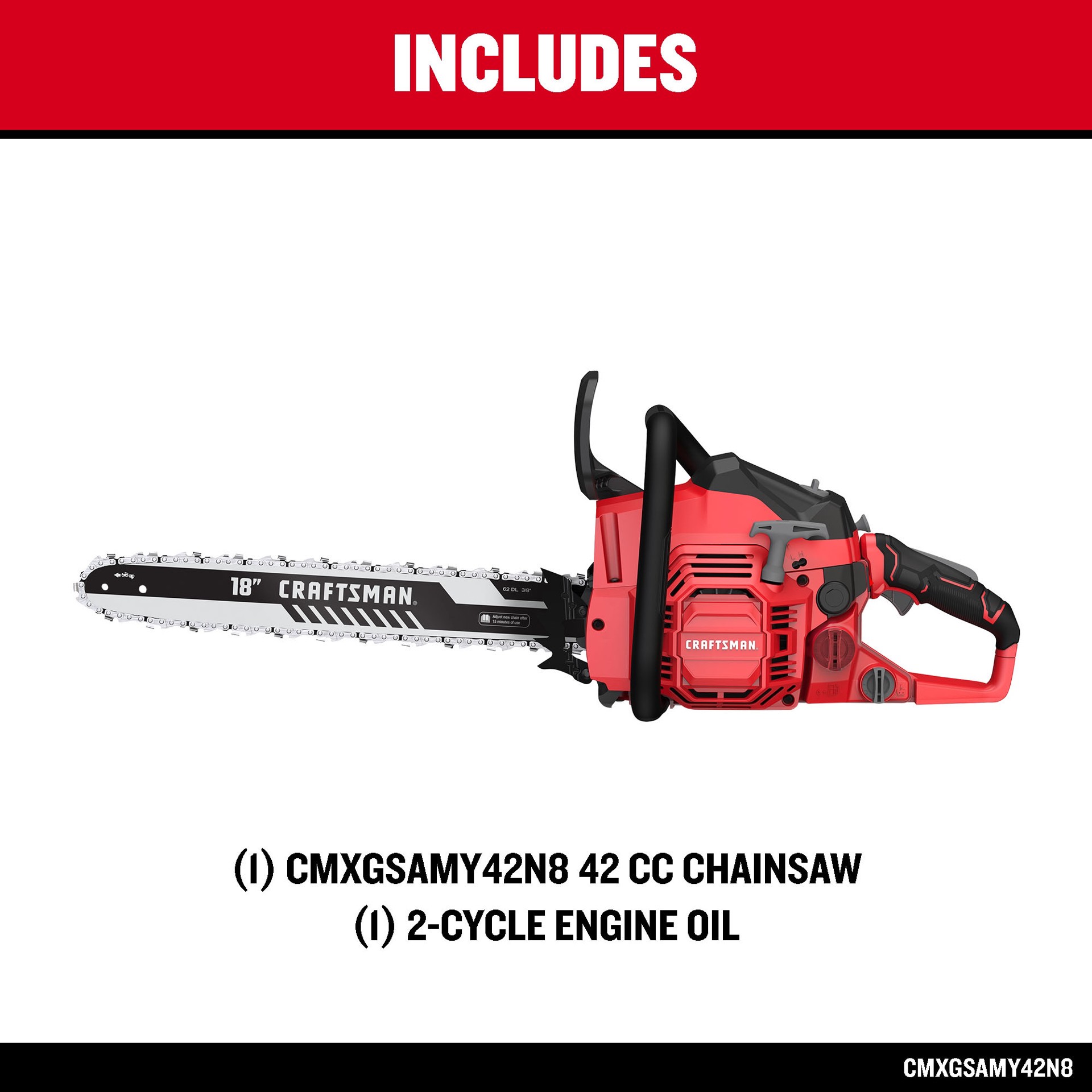 slide 4 of 6, CRAFTSMAN S1800 42-cc 2-cycle 18-in Gas Chainsaw, 1 ct