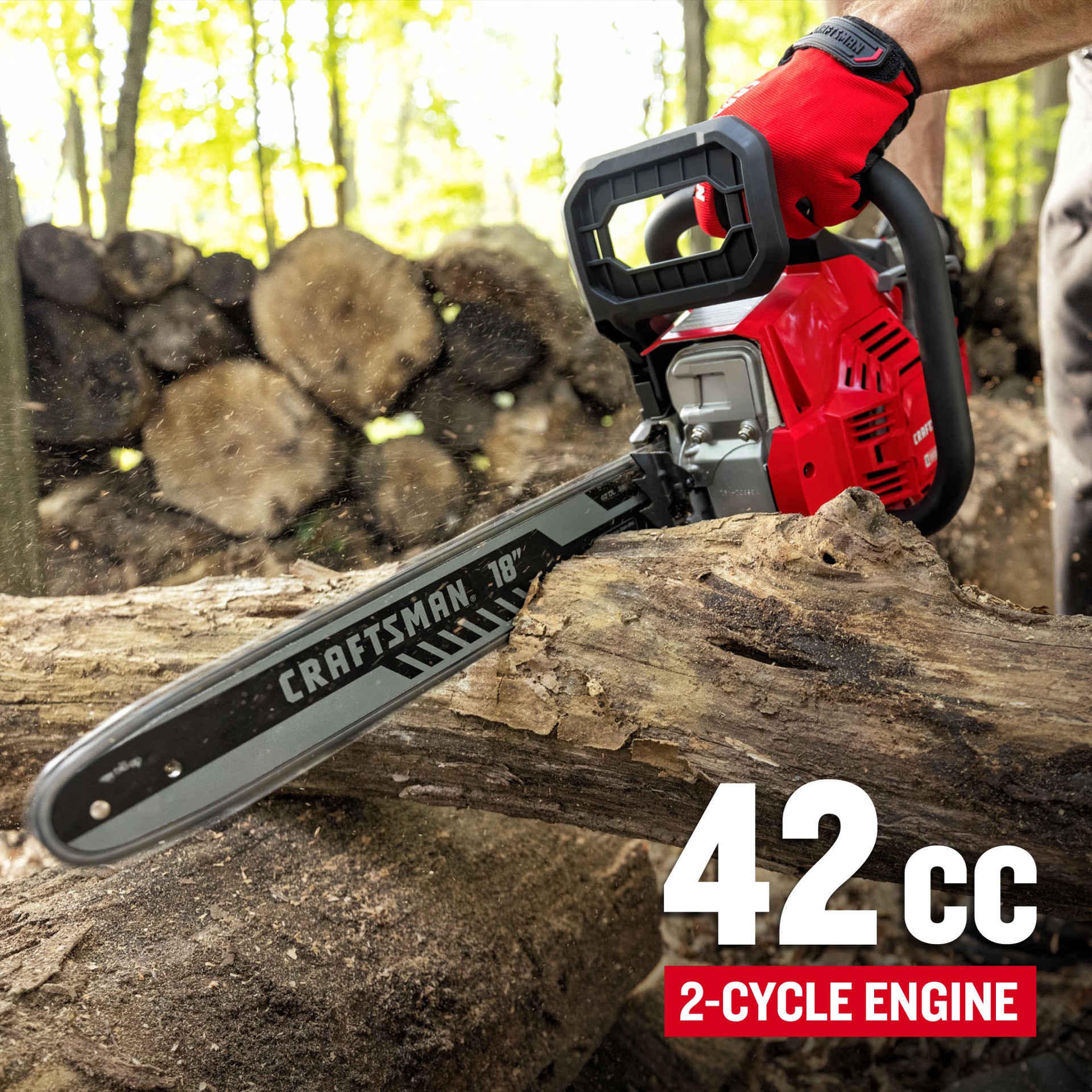 slide 6 of 6, CRAFTSMAN S1800 42-cc 2-cycle 18-in Gas Chainsaw, 1 ct