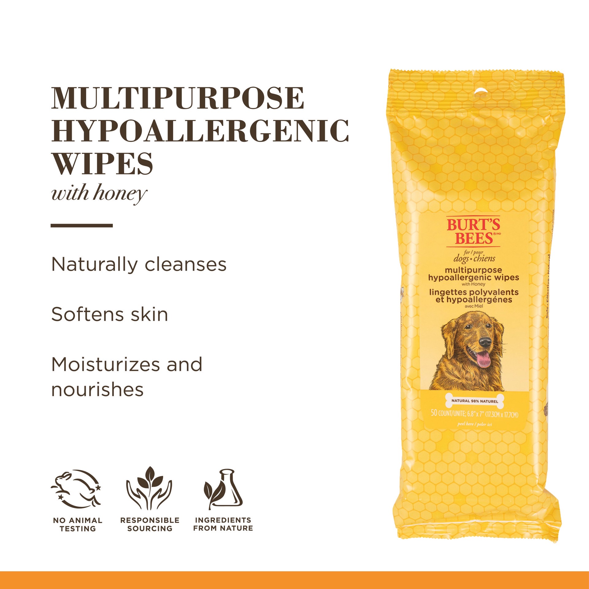 slide 5 of 6, Burt's Bees Dog Grooming wipes, 1 ct