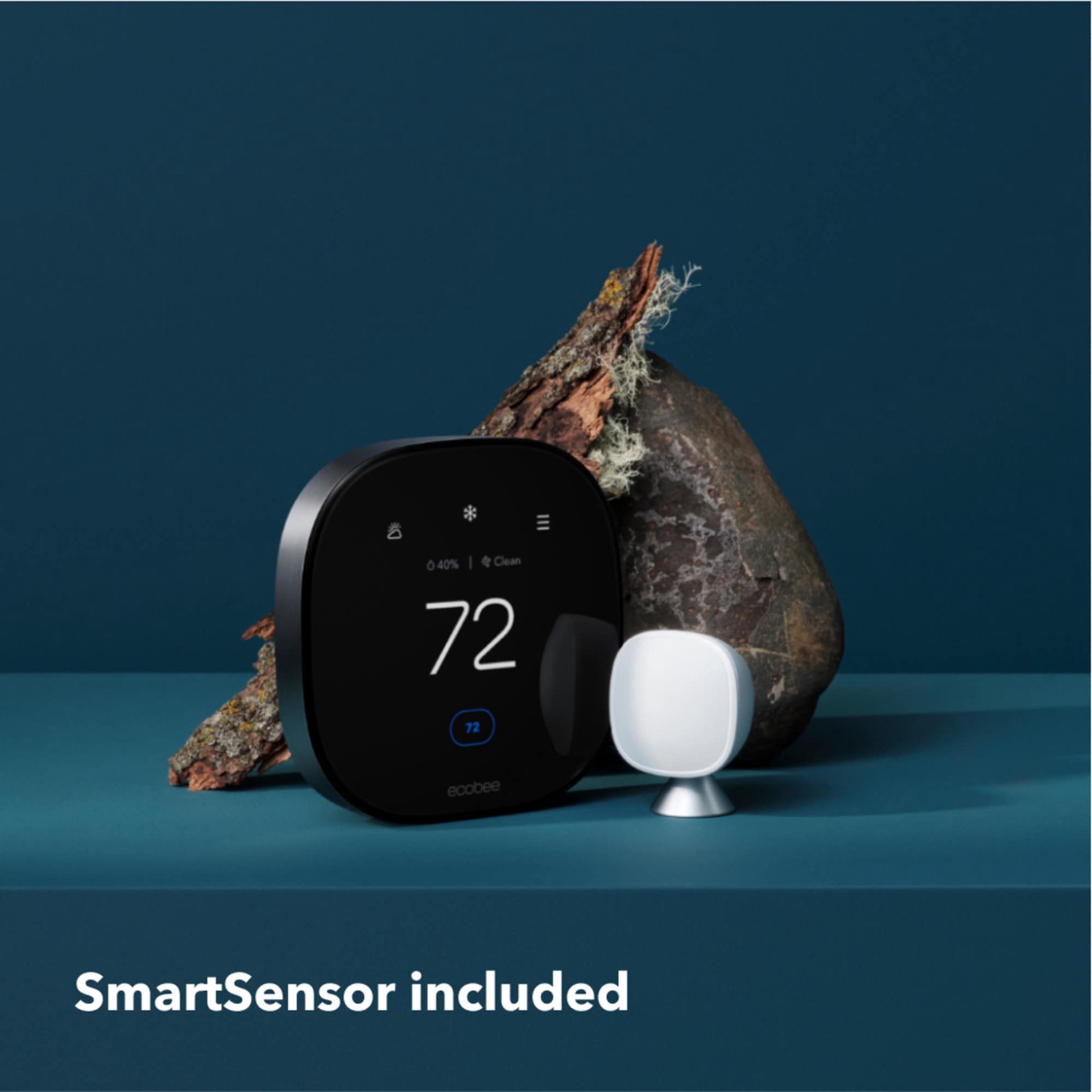 slide 4 of 6, ecobee Premium Black Smart Compatible Thermostat and room sensor with Wi-Fi Compatibility, 1 ct