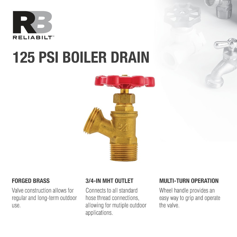 slide 2 of 6, RELIABILT 3/4-in Brass MIP x Hose thread Boiler drain valve, 1 ct