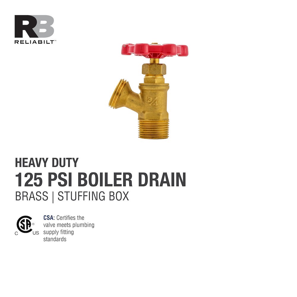 slide 3 of 6, RELIABILT 3/4-in Brass MIP x Hose thread Boiler drain valve, 1 ct