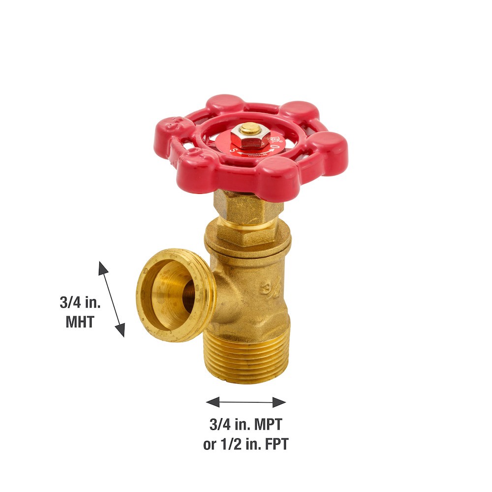 slide 4 of 6, RELIABILT 3/4-in Brass MIP x Hose thread Boiler drain valve, 1 ct