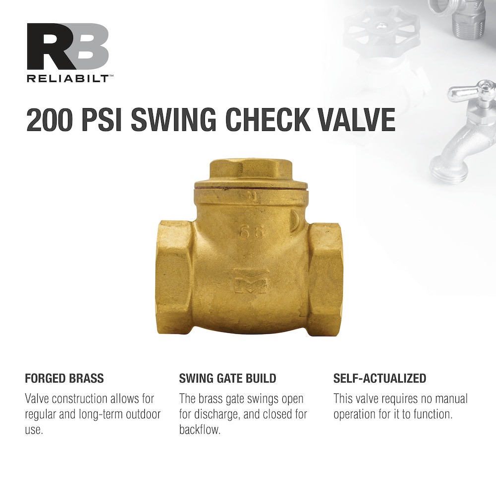 slide 2 of 6, RELIABILT 1-in FIP x FIP Brass Swing check valve, 1 ct