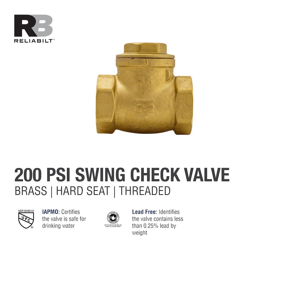 slide 3 of 6, RELIABILT 1-in FIP x FIP Brass Swing check valve, 1 ct
