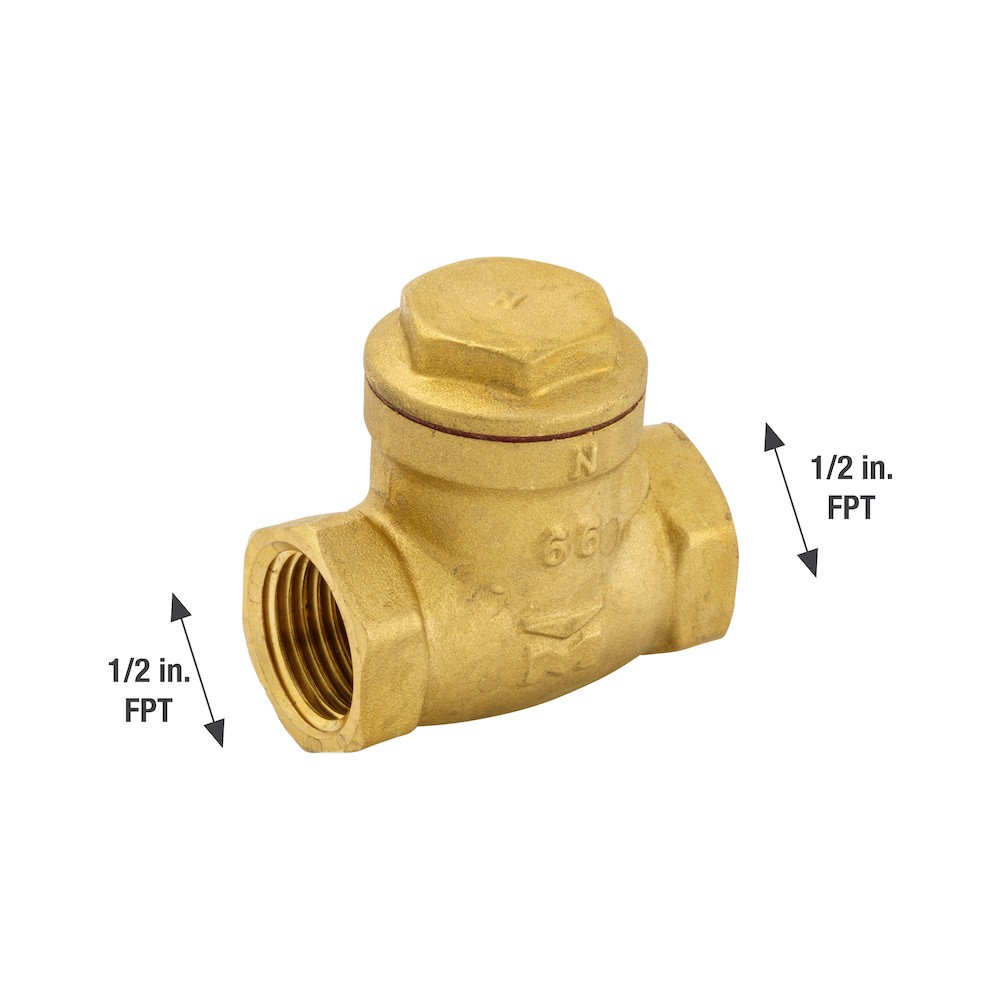 slide 4 of 6, RELIABILT 1/2-in FIP x FIP Brass Swing check valve, 1 ct