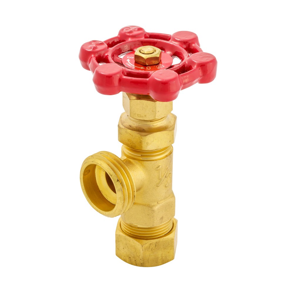 slide 1 of 6, RELIABILT 1/2-in Brass Compression x Hose thread Boiler drain valve, 1 ct