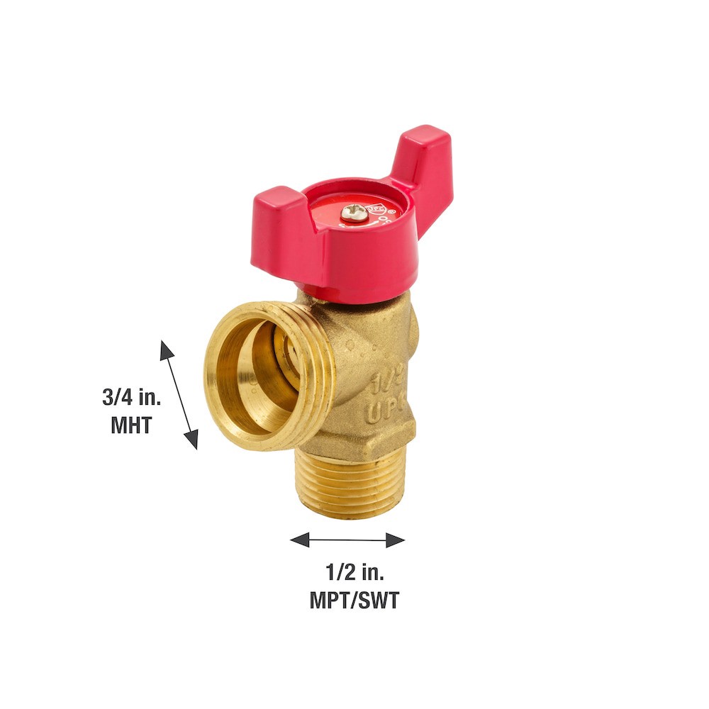 slide 4 of 6, RELIABILT 1/2-in Brass MIP x Hose thread Boiler drain valve, 1 ct