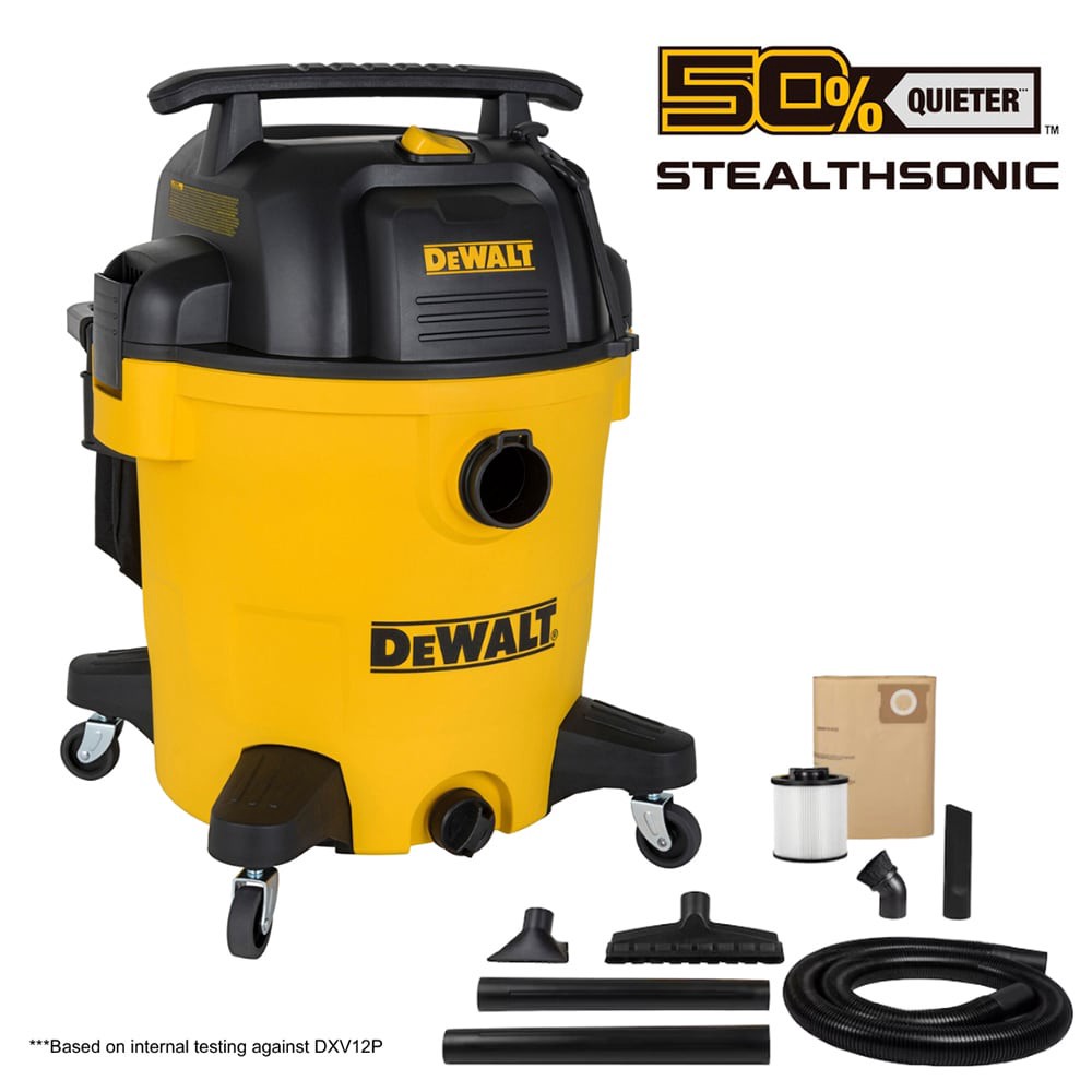 slide 2 of 6, DEWALT Stealthsonic Quiet 12-Gallon 5.5 HP Corded Wet/Dry Shop Vacuum with Accessories Included, 1 ct