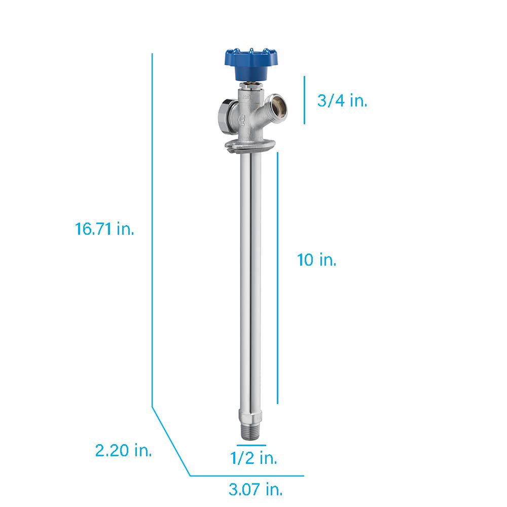 slide 2 of 6, RELIABILT 10-in L x 1/2-in MIP Brass Anti-Siphon Frost Resistant Multi turn Sillcock, 1 ct