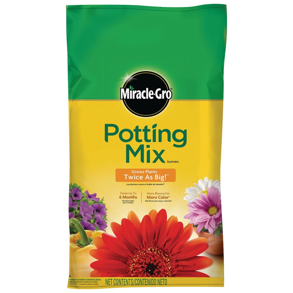 slide 1 of 6, Miracle-Gro 25 Quart(s) All-purpose Potting soil mix, 1 ct