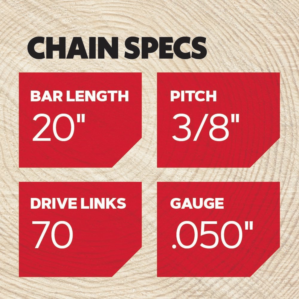 slide 3 of 6, Oregon D70 70 Link Replacement Chainsaw Chain For 20-in , 0.05-in Gauge , 3/8-in Pitch, 1 ct
