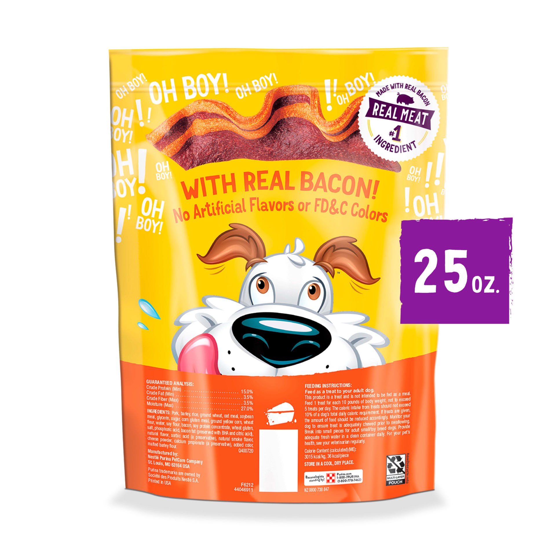 slide 6 of 6, Nestle Purina Bacon Flavor Dog Snacks - Real Meat, Made in USA, No Artificial Colors or Preservatives, 1 ct