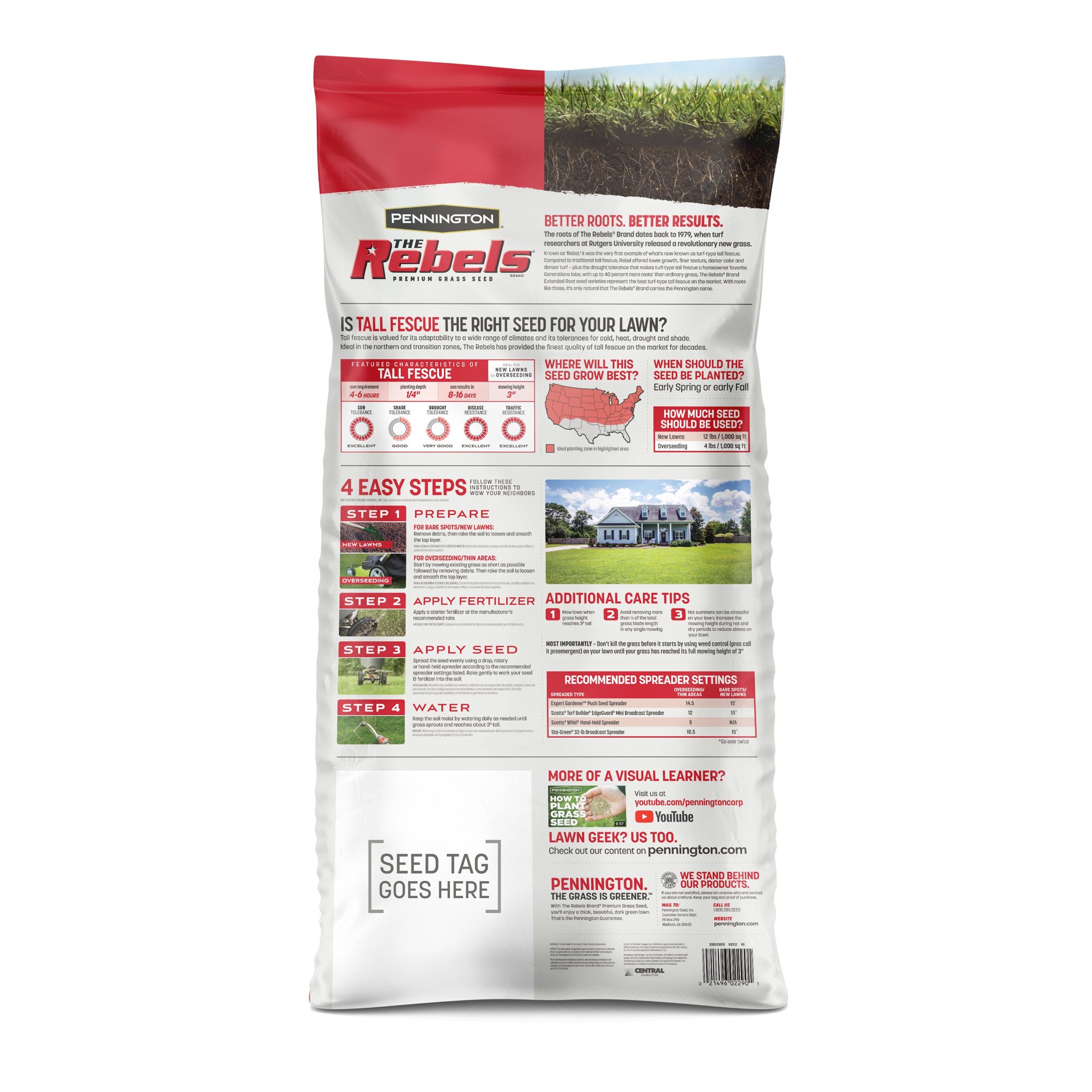 slide 6 of 6, Pennington The Rebels 40-lb Tall Fescue Grass Seed, 1 ct