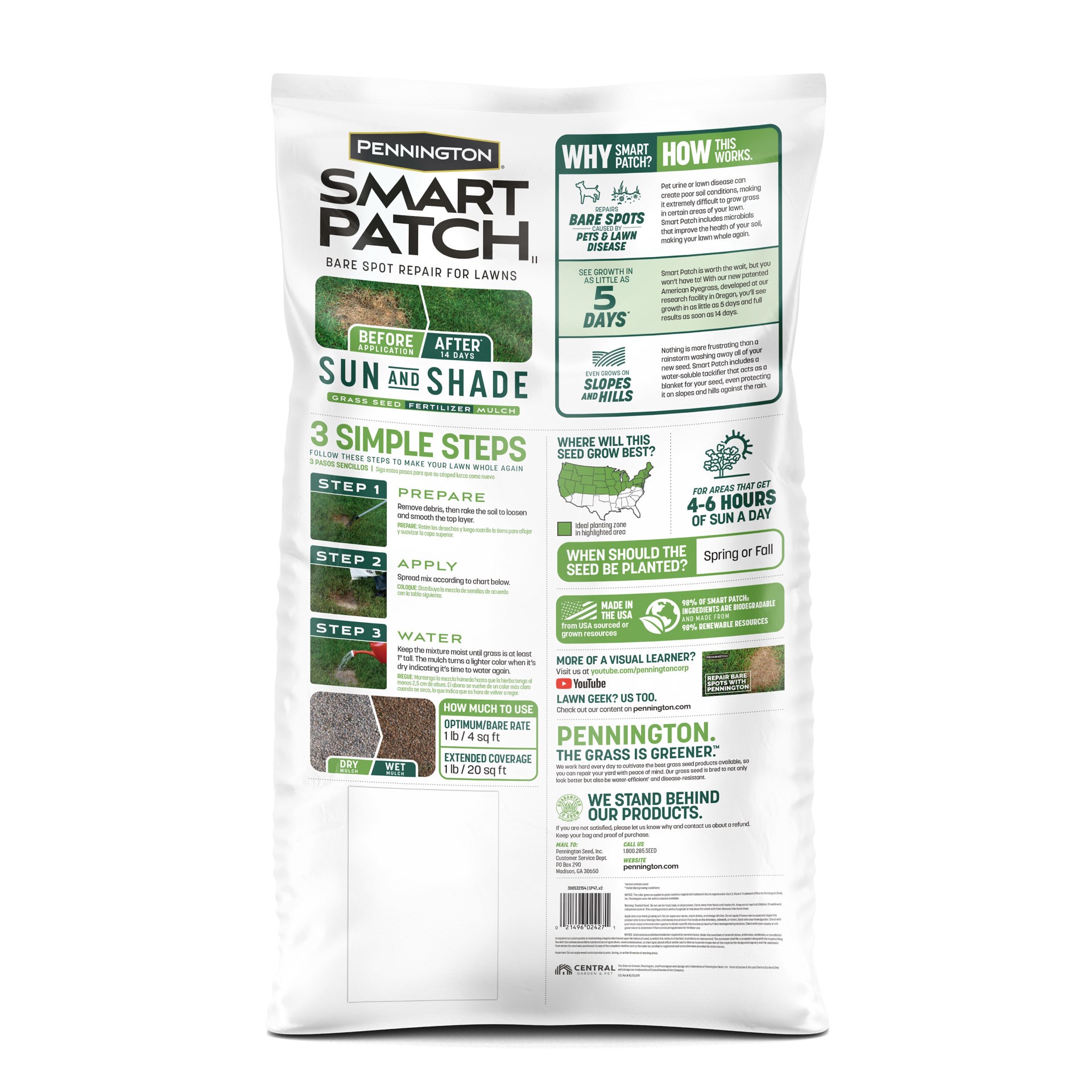 slide 3 of 6, Pennington Smart Patch 30-lbs. Sun and shade Lawn Repair Mix, 1 ct