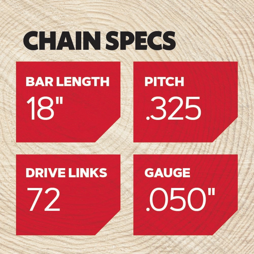 slide 2 of 6, Oregon M72 72 Link Replacement Chainsaw Chain For 18-in , 0.05-in Gauge , .325-in Pixel Pitch, 1 ct