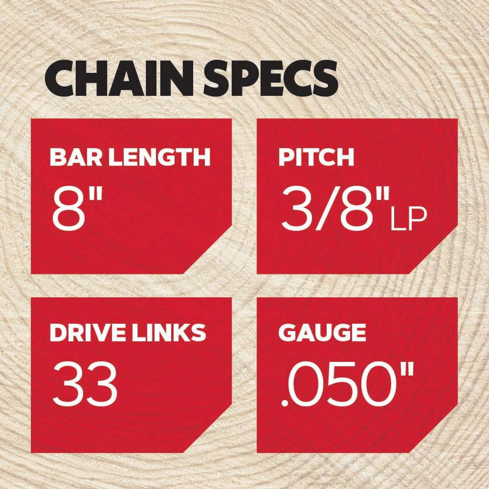 slide 2 of 6, Oregon S33 33 Link Replacement Chainsaw Chain For 8-in , 0.05-in Gauge , 3/8-in Pitch, 1 ct