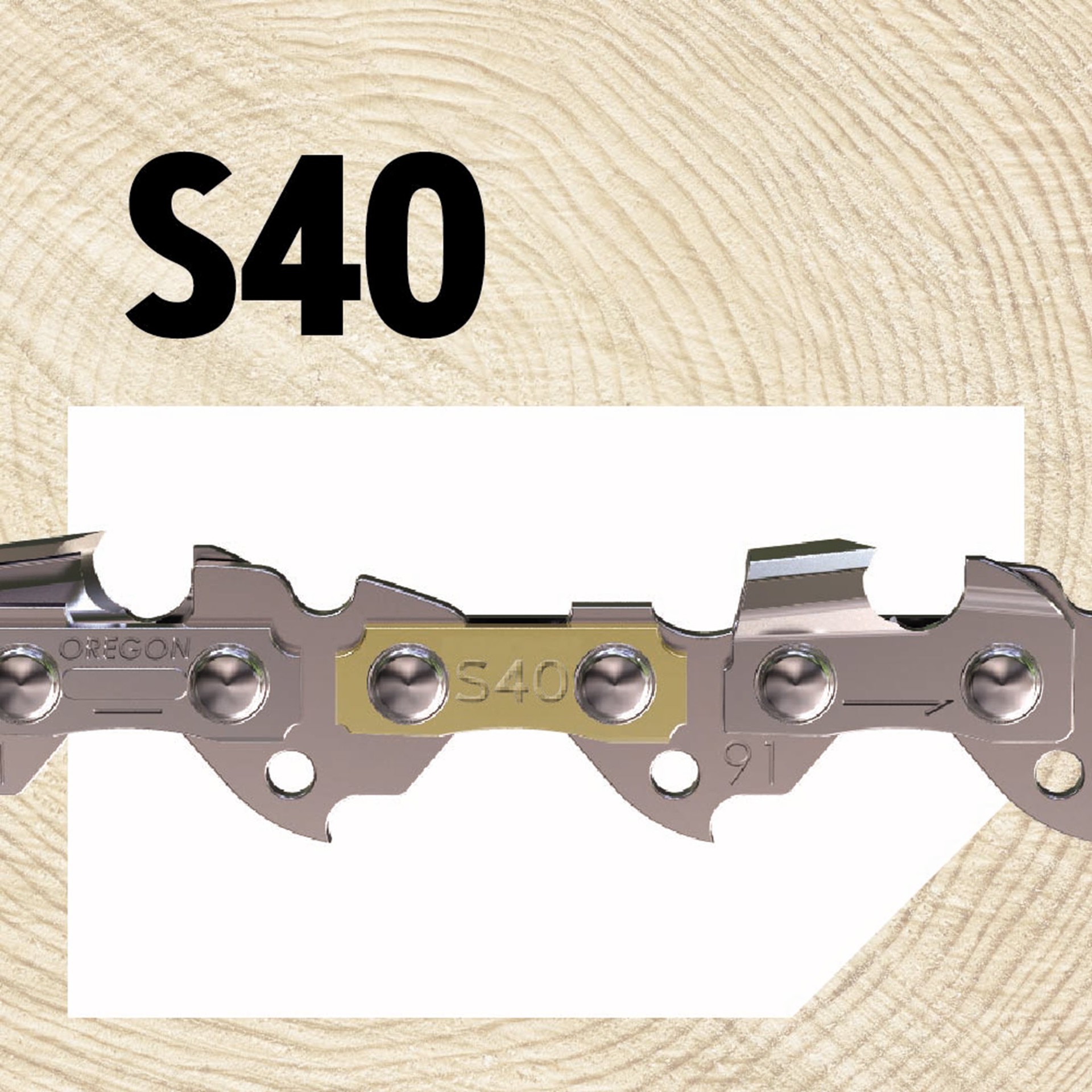 slide 6 of 6, Oregon S40 40 Link Replacement Chainsaw Chain For 10-in , 0.05-in Gauge , 3/8-in Pitch, 1 ct