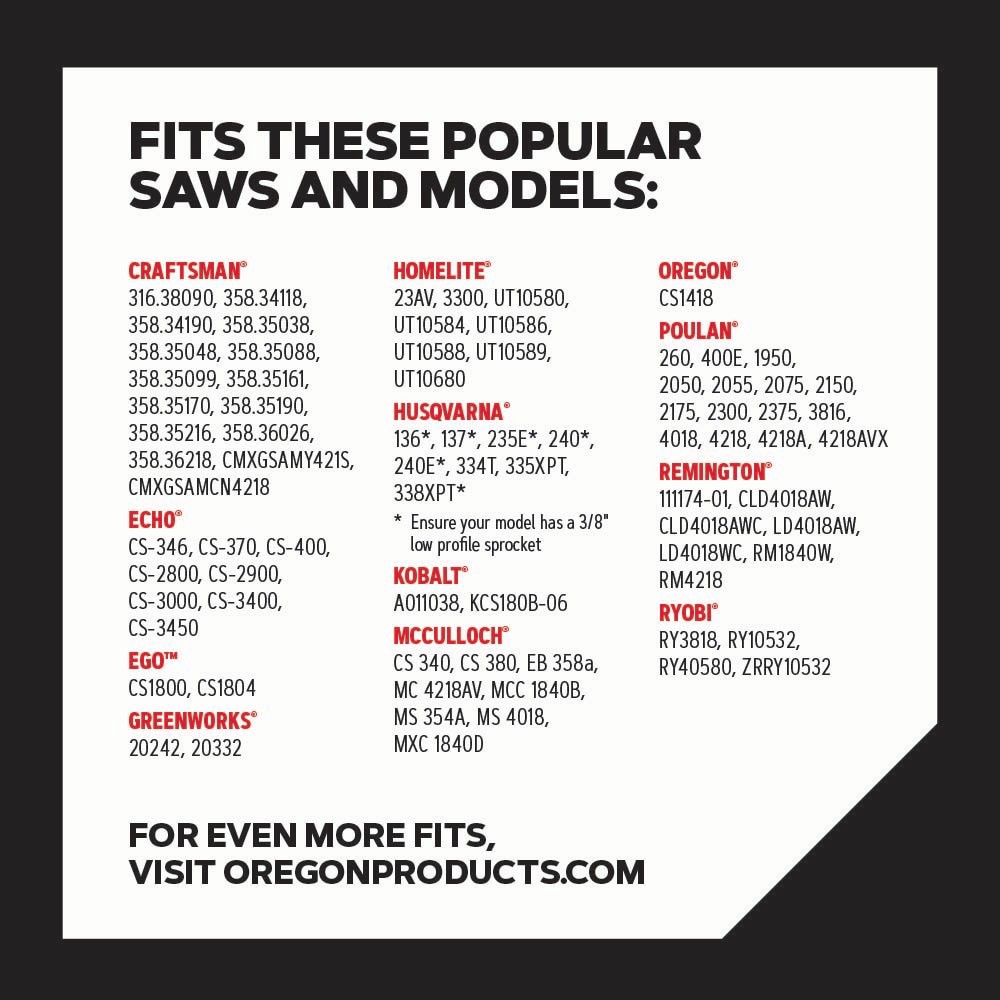 slide 4 of 6, Oregon S62 62 Link Replacement Chainsaw Chain For 18-in , 0.05-in Gauge , 3/8-in Pitch, 1 ct