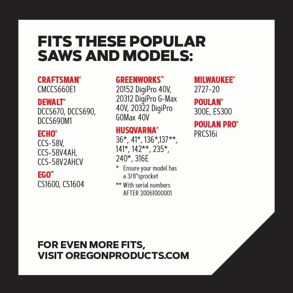 slide 4 of 6, Oregon R56 56 Link Replacement Chainsaw Chain For 16-in , 0.043-in Gauge , 3/8-in Pitch, 1 ct