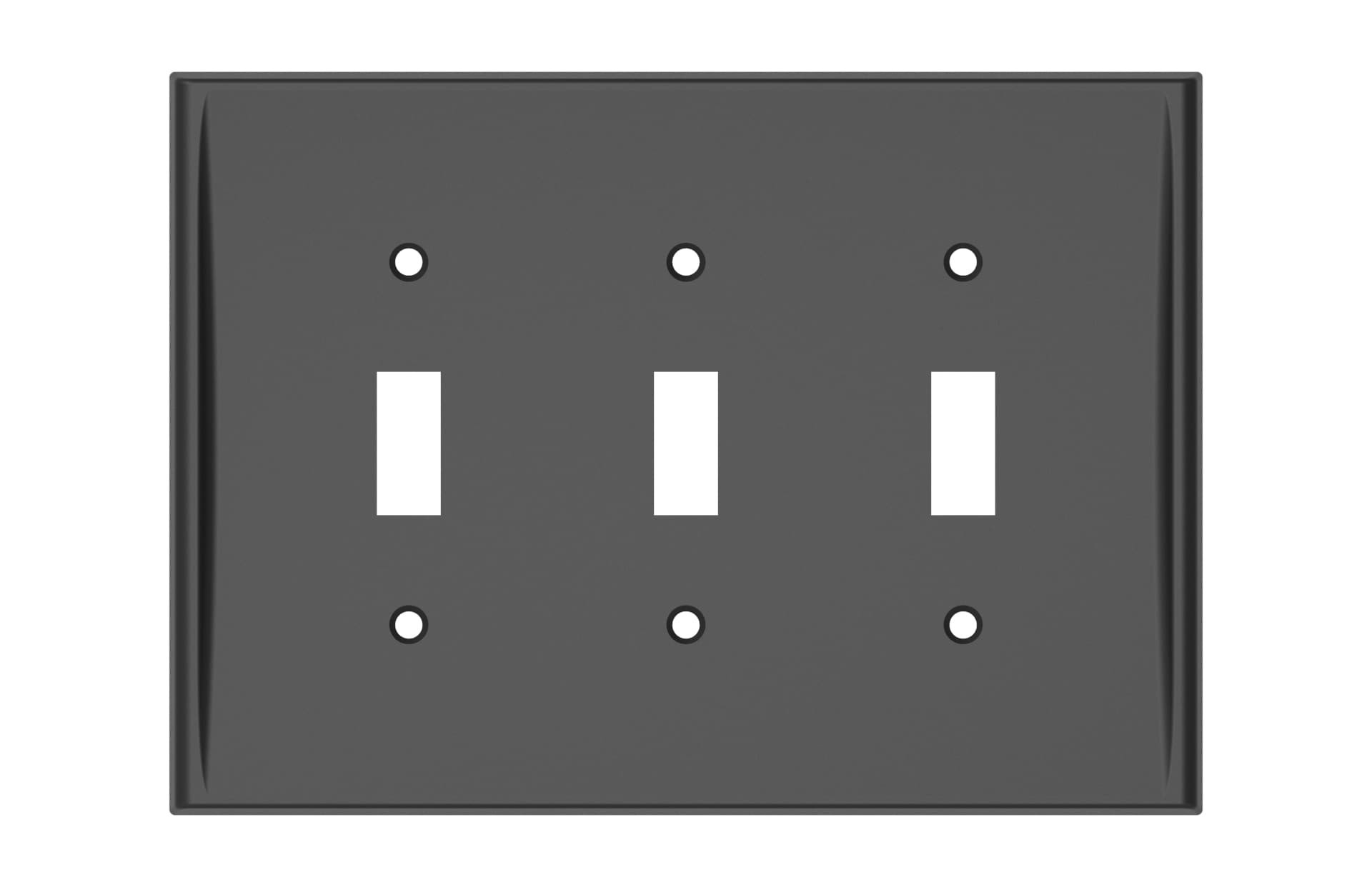 slide 1 of 2, allen + roth Bexton 3 -Gang Matte black Zinc Indoor Toggle Wall Plate, 1 ct
