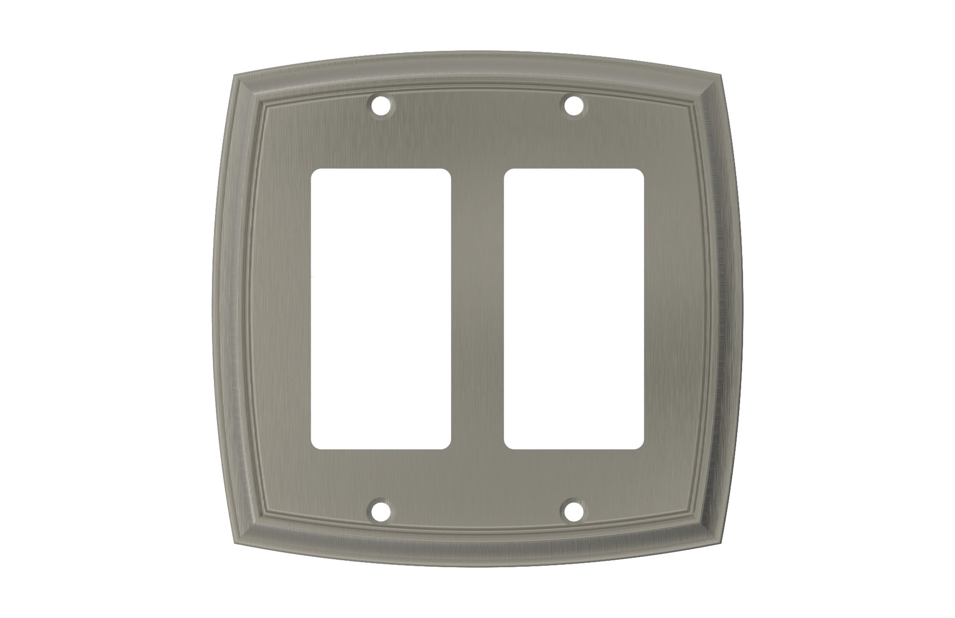 slide 1 of 2, allen + roth Winslow 2 -Gang Brushed nickel Zinc Indoor Decorator Wall Plate, 1 ct