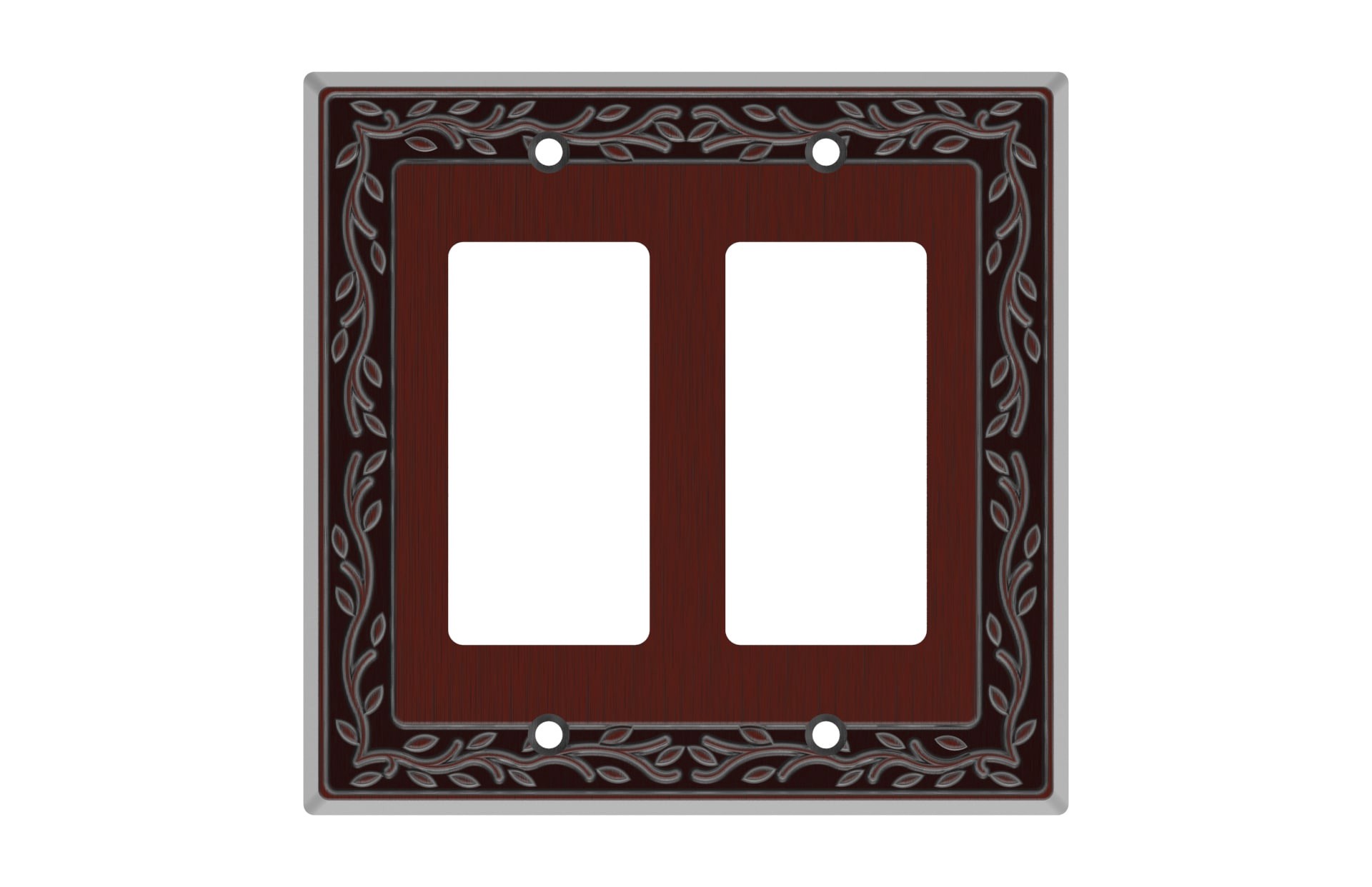 slide 1 of 2, allen + roth Coverlyn 2 -Gang Oil rubbed bronze Zinc Indoor Decorator Wall Plate, 1 ct