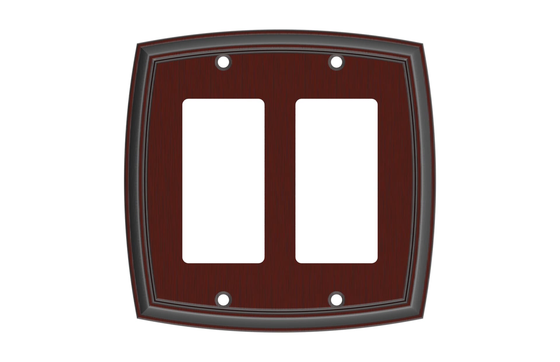 slide 1 of 2, allen + roth Winslow 2 -Gang Oil rubbed bronze Zinc Indoor Decorator Wall Plate, 1 ct