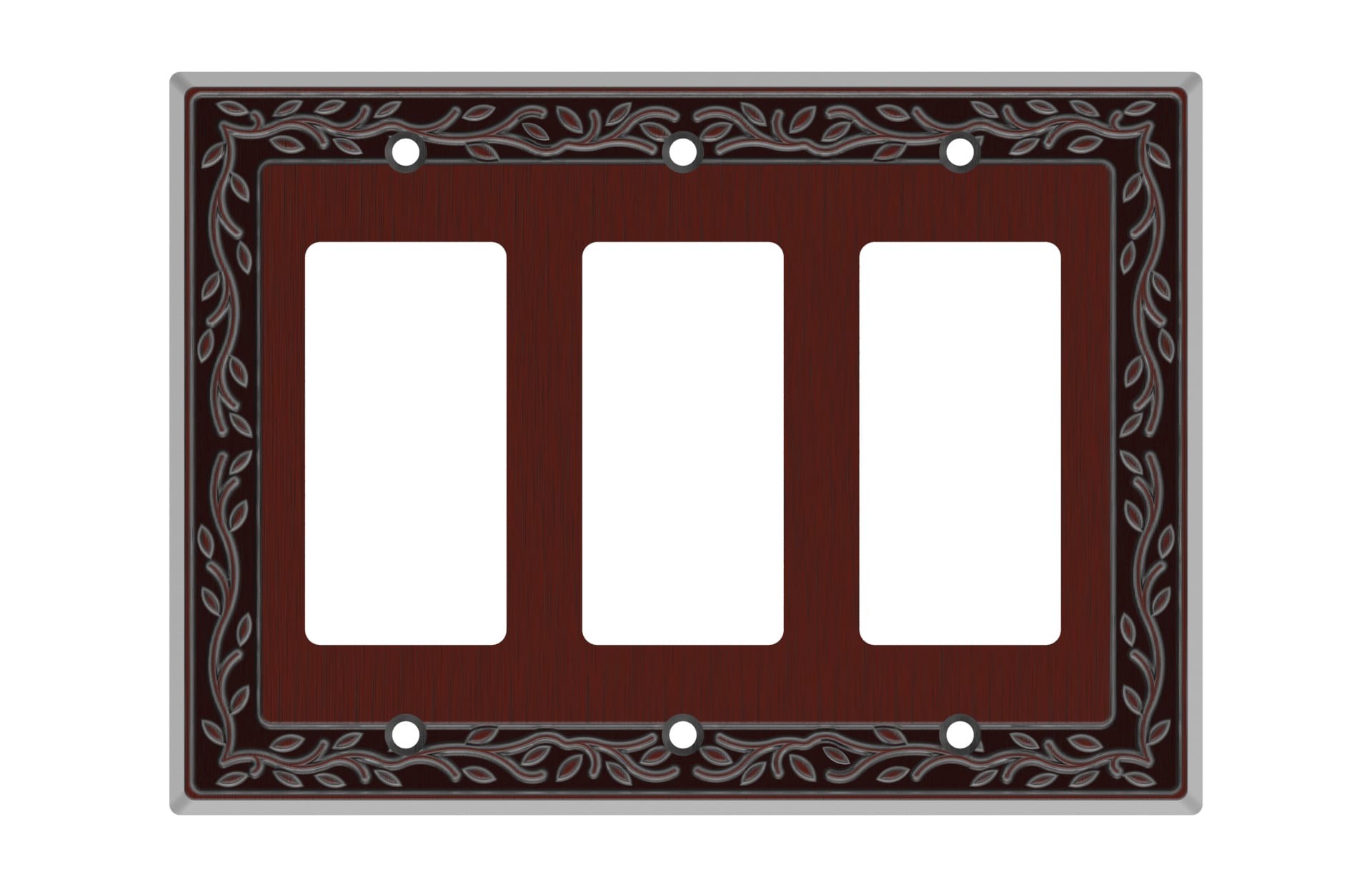 slide 1 of 2, allen + roth Coverlyn 3 -Gang Oil rubbed bronze Zinc Indoor Decorator Wall Plate, 1 ct