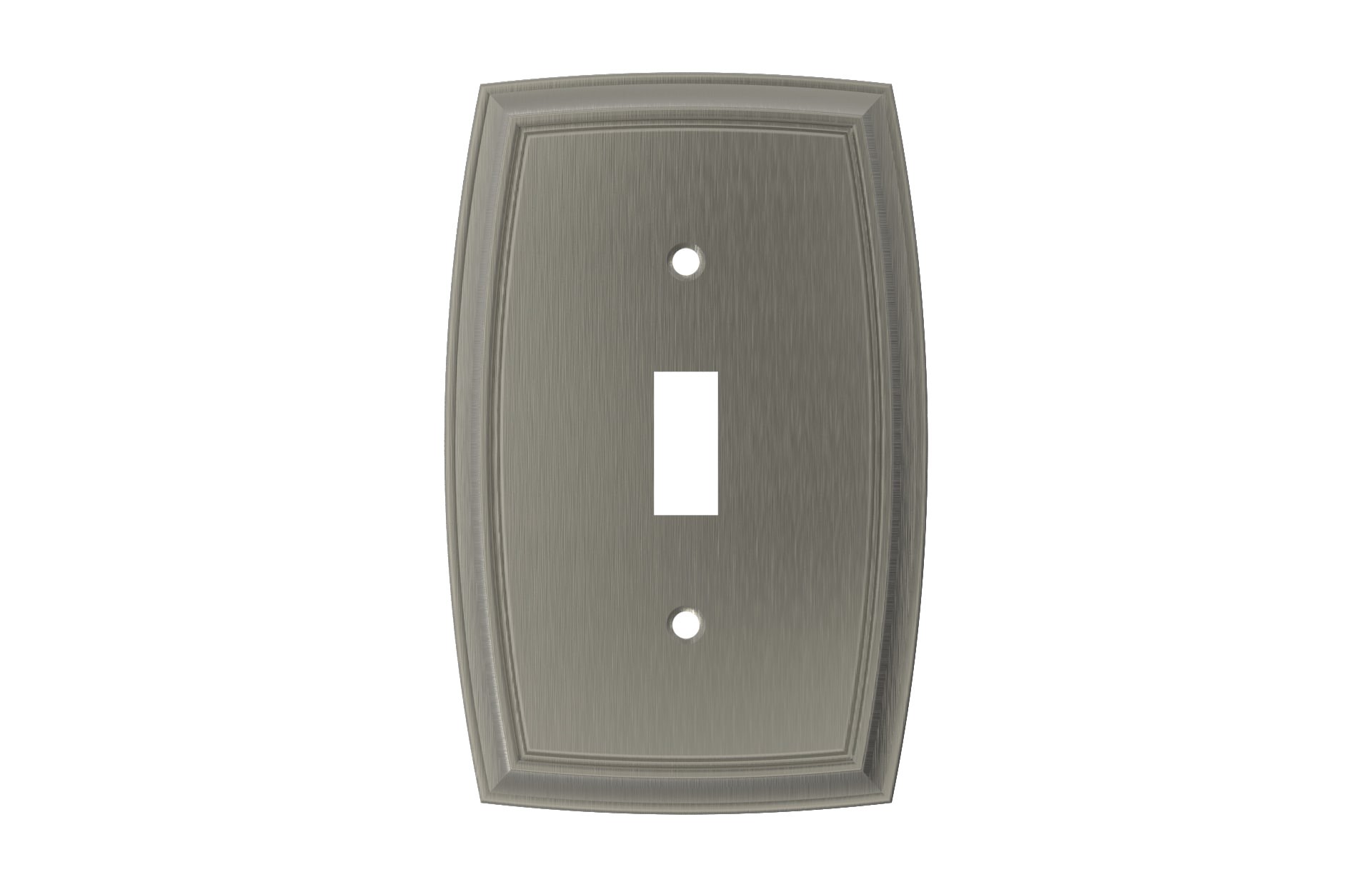 slide 1 of 2, allen + roth Winslow 1 -Gang Brushed nickel Zinc Indoor Toggle Wall Plate, 1 ct