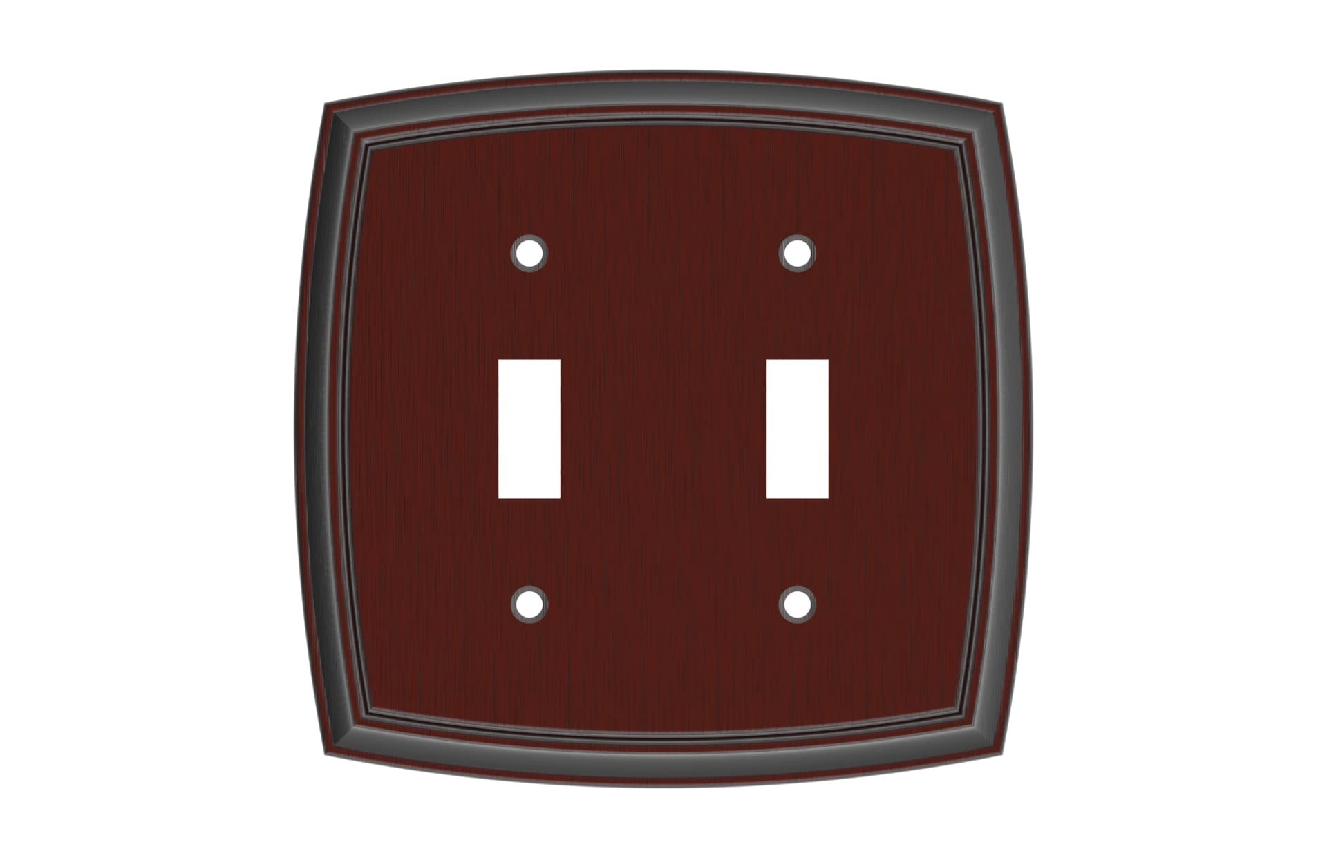 slide 1 of 2, allen + roth Winslow 2 -Gang Oil rubbed bronze Zinc Indoor Toggle Wall Plate, 1 ct