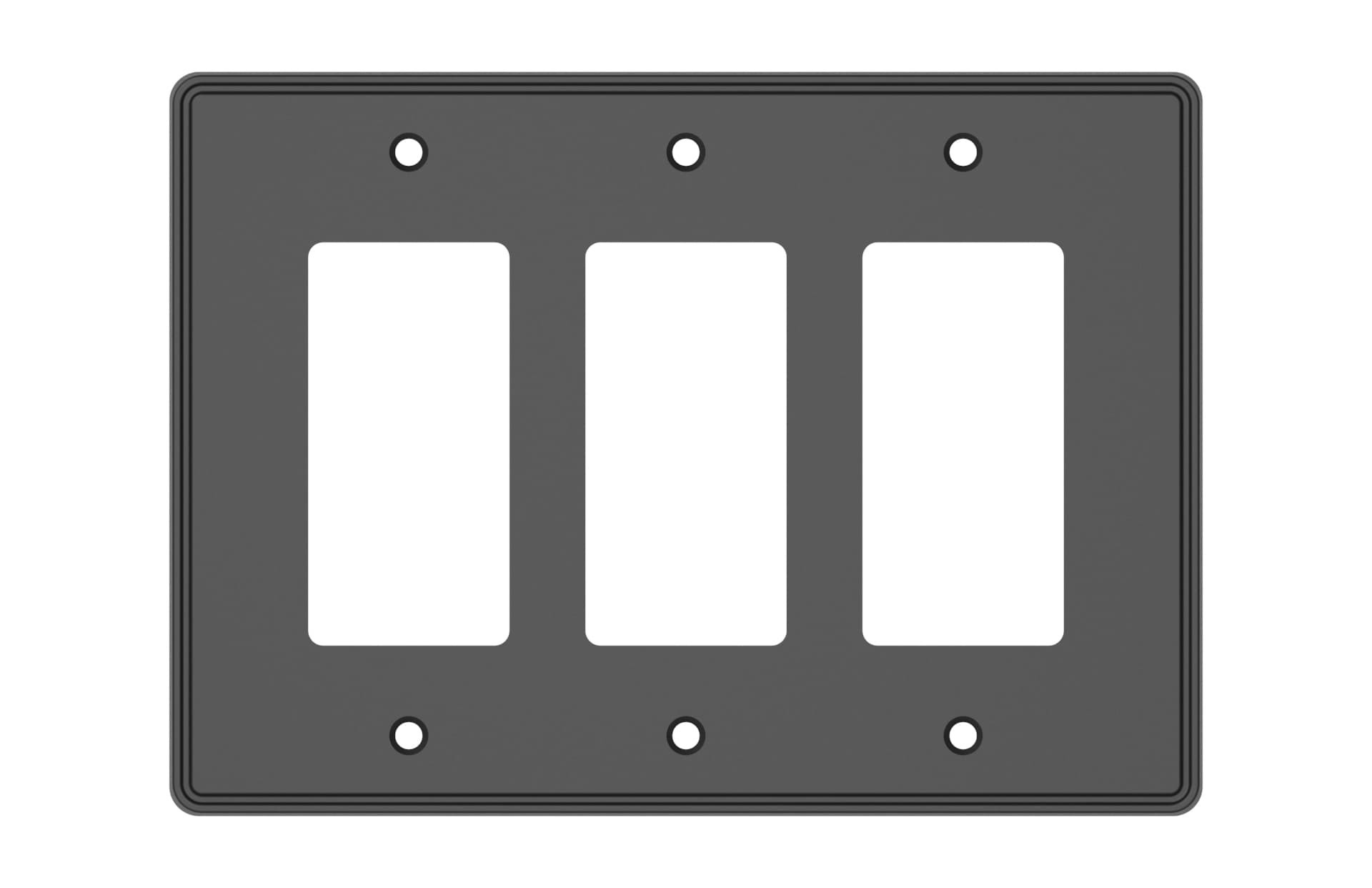 slide 1 of 2, allen + roth Connley 3 -Gang Matte black Zinc Indoor Decorator Wall Plate, 1 ct