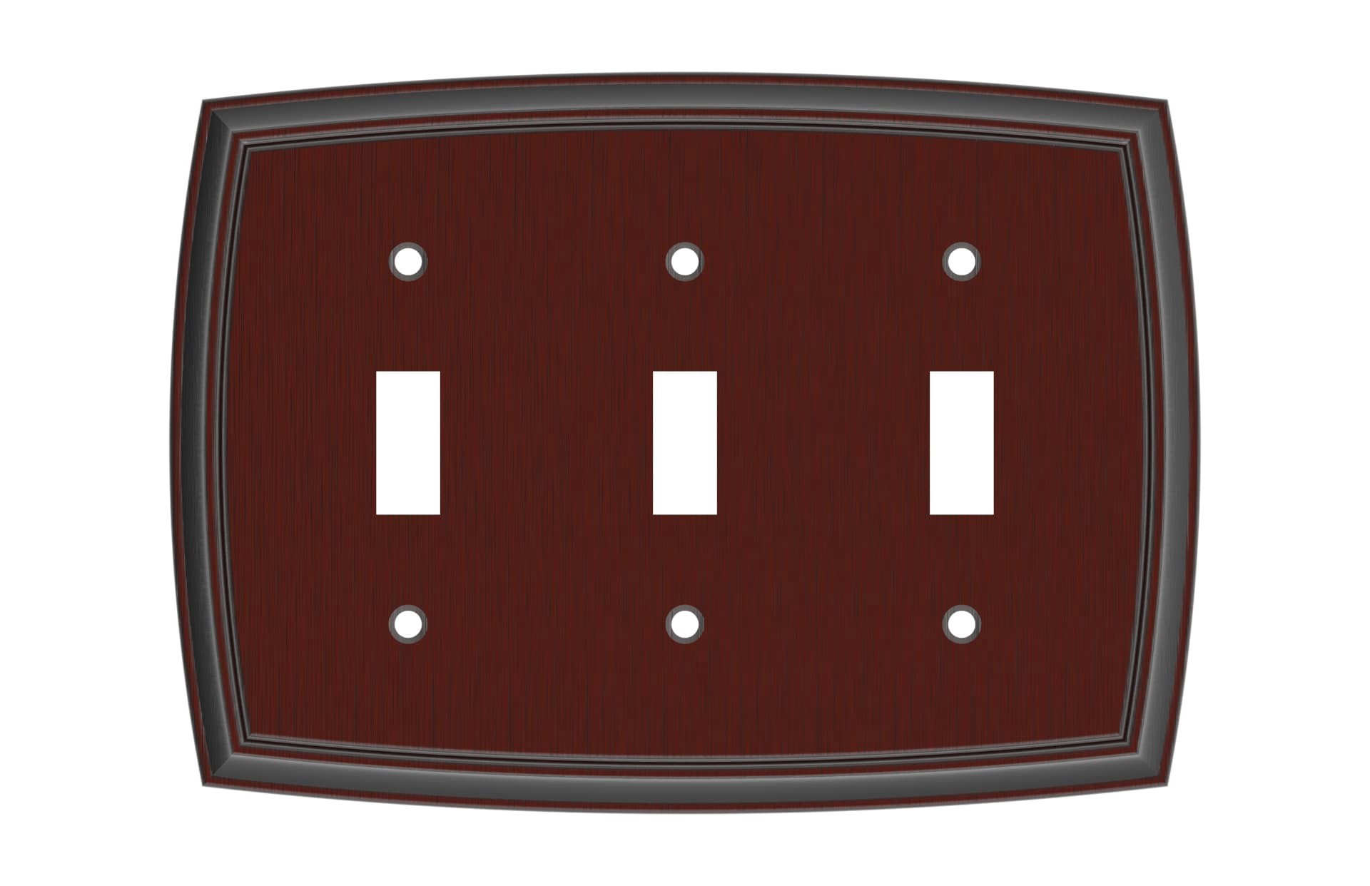 slide 1 of 2, allen + roth Winslow 3 -Gang Oil rubbed bronze Zinc Indoor Toggle Wall Plate, 1 ct