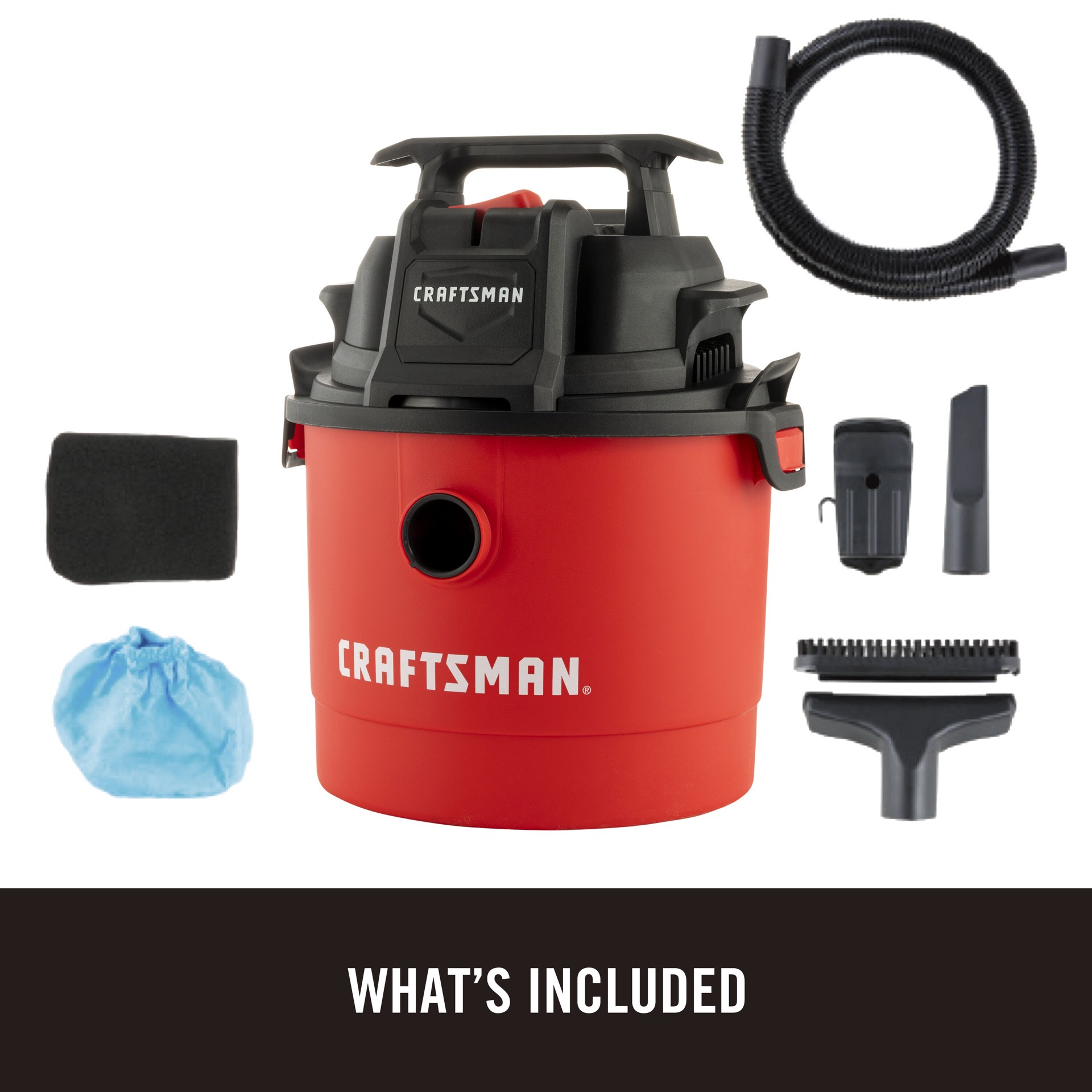 slide 2 of 6, CRAFTSMAN 2.5-Gallon 2 HP Corded Wet/Dry Shop Vacuum with Accessories Included, 1 ct