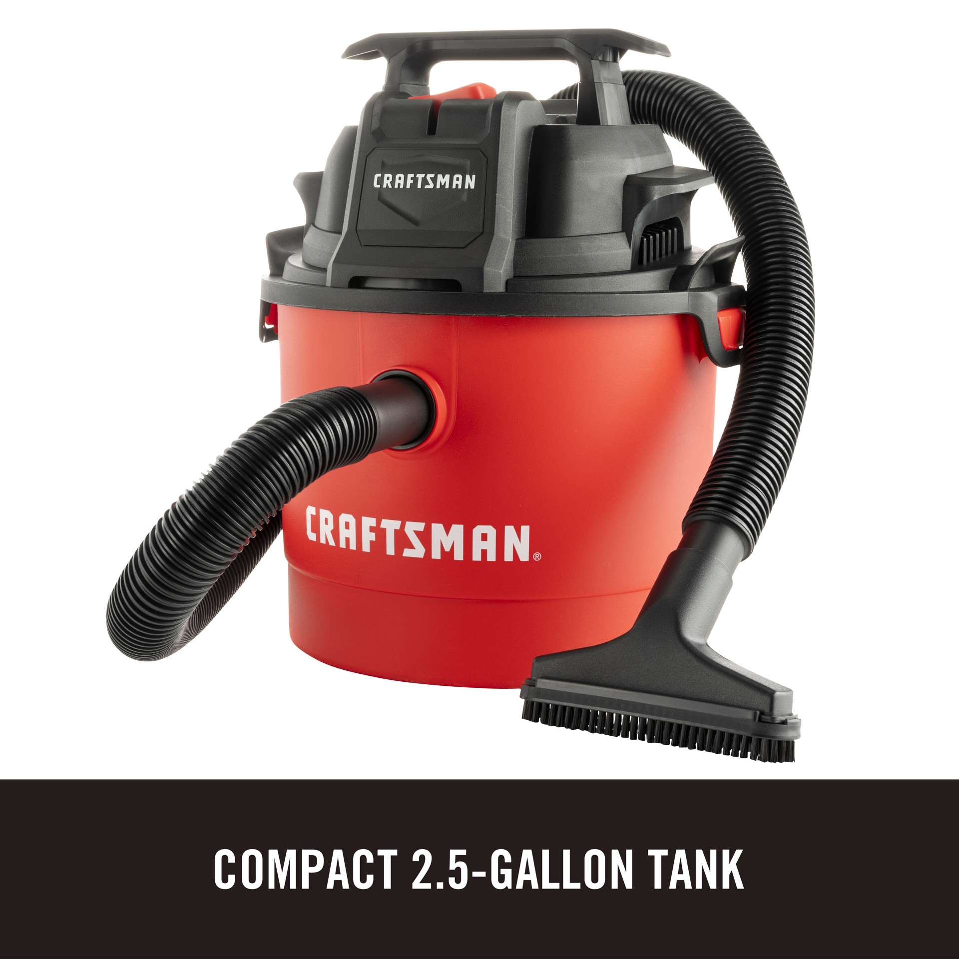 slide 3 of 6, CRAFTSMAN 2.5-Gallon 2 HP Corded Wet/Dry Shop Vacuum with Accessories Included, 1 ct